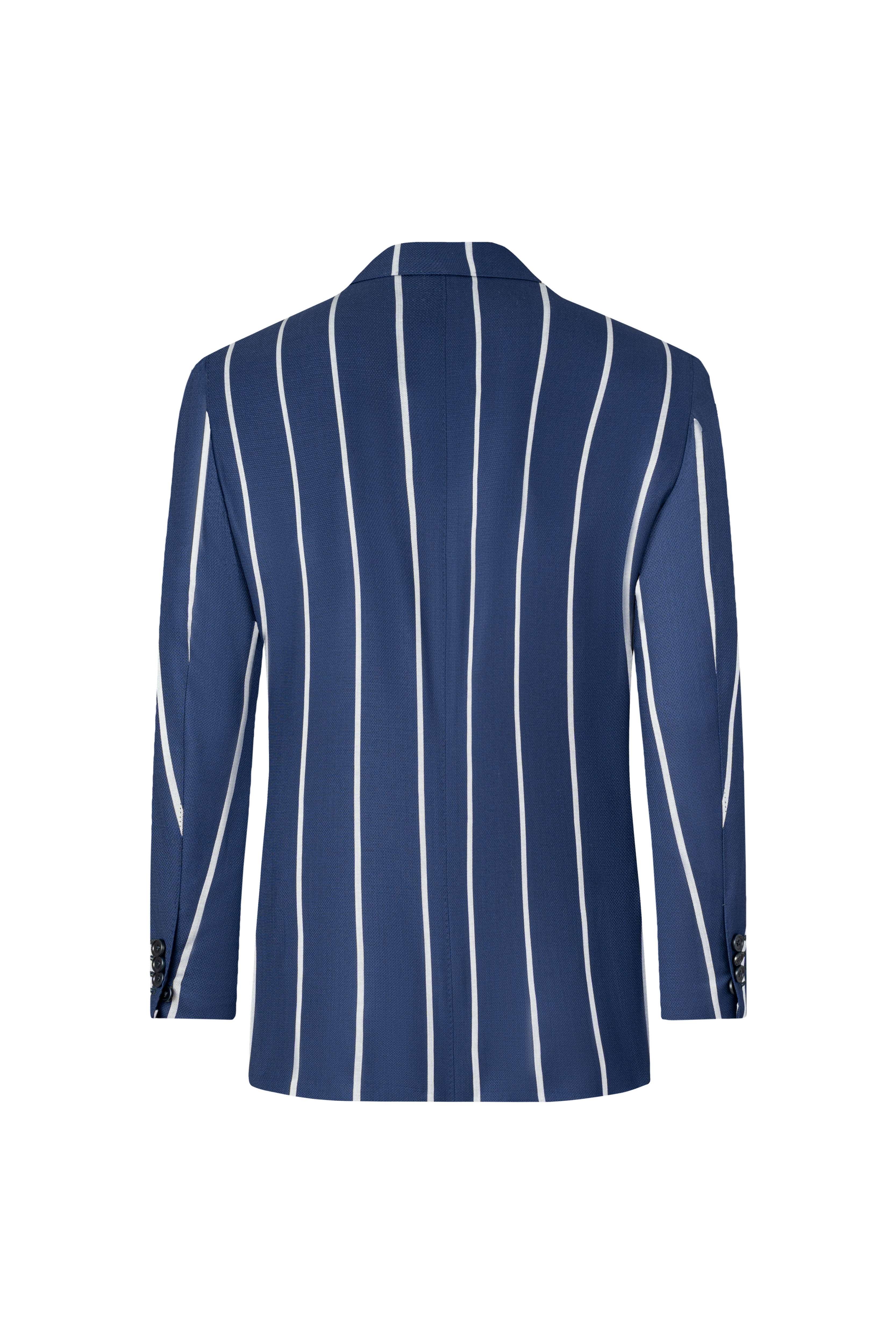 Navy Blue Textured Wool Blazer