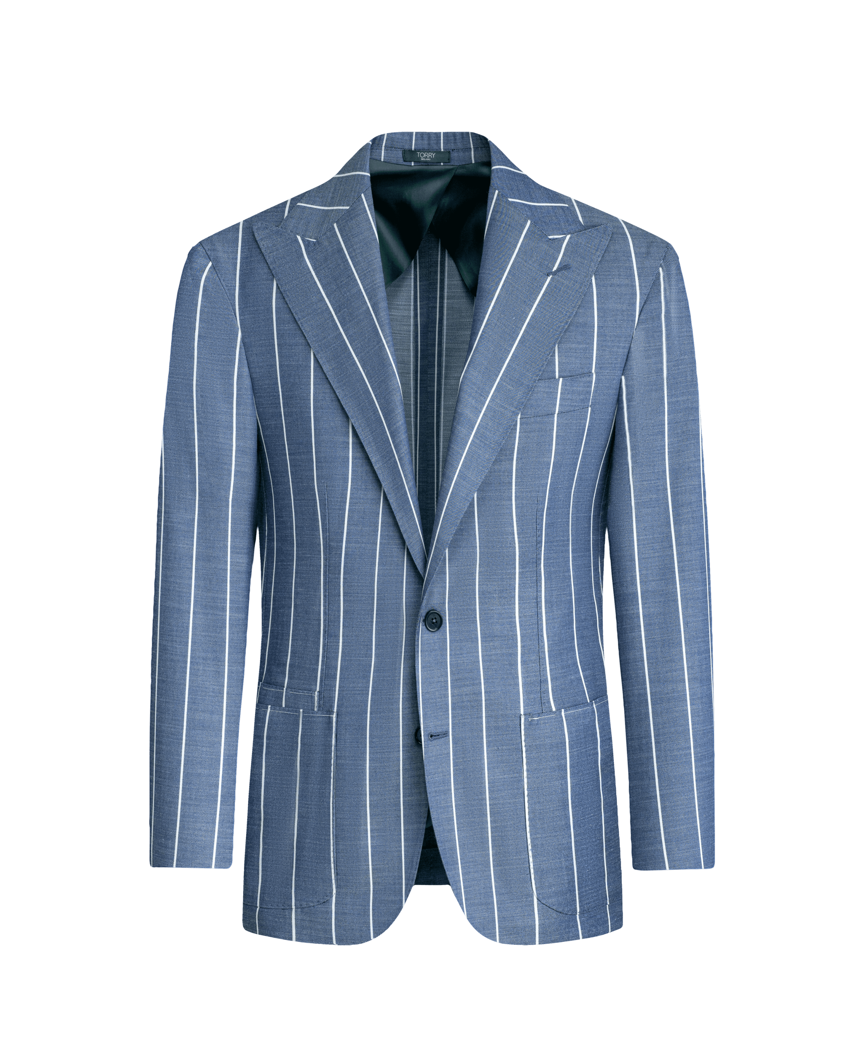 Image of Blue Striped Premium Wool Jacket