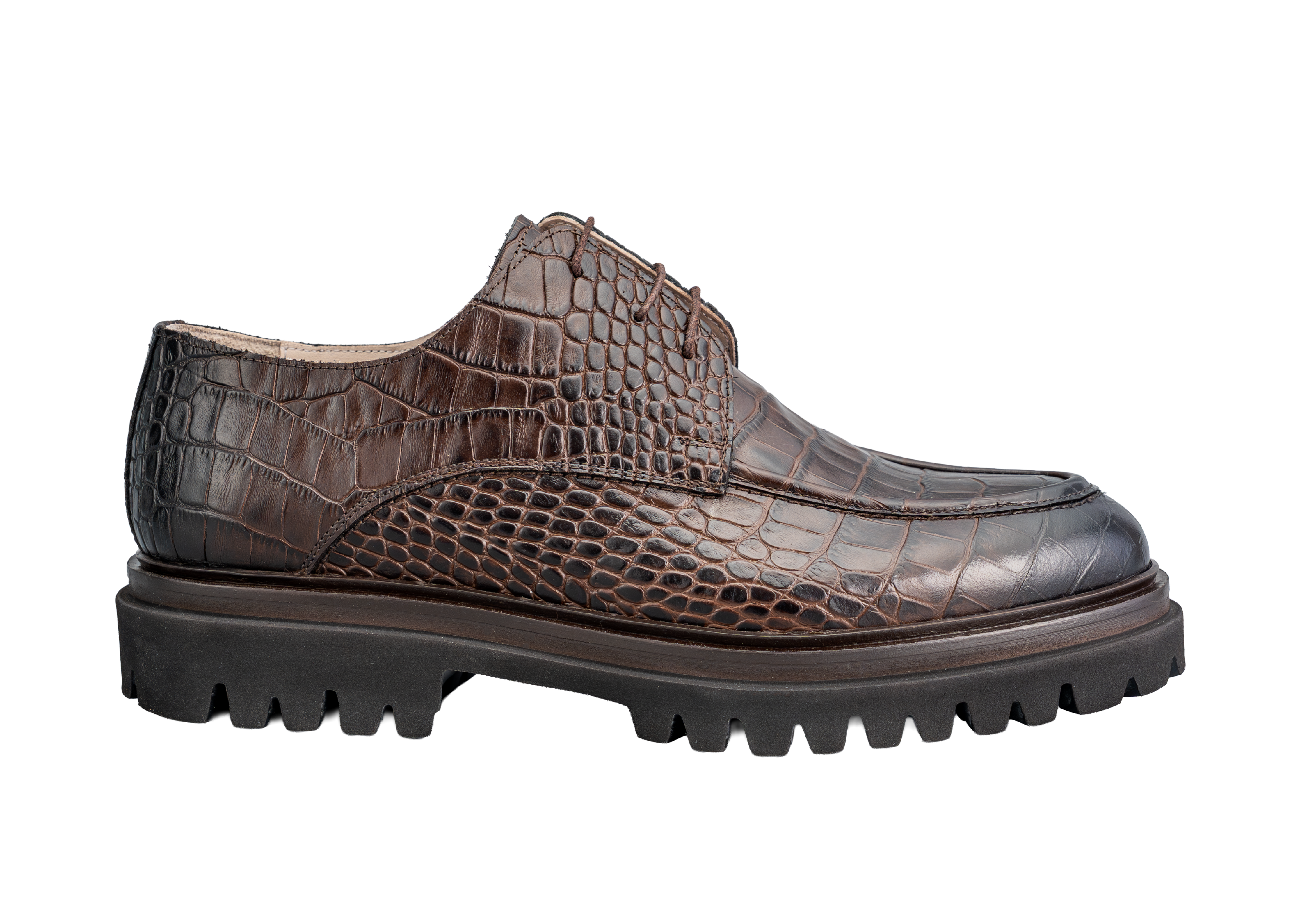 Brown Croco Print Shoes