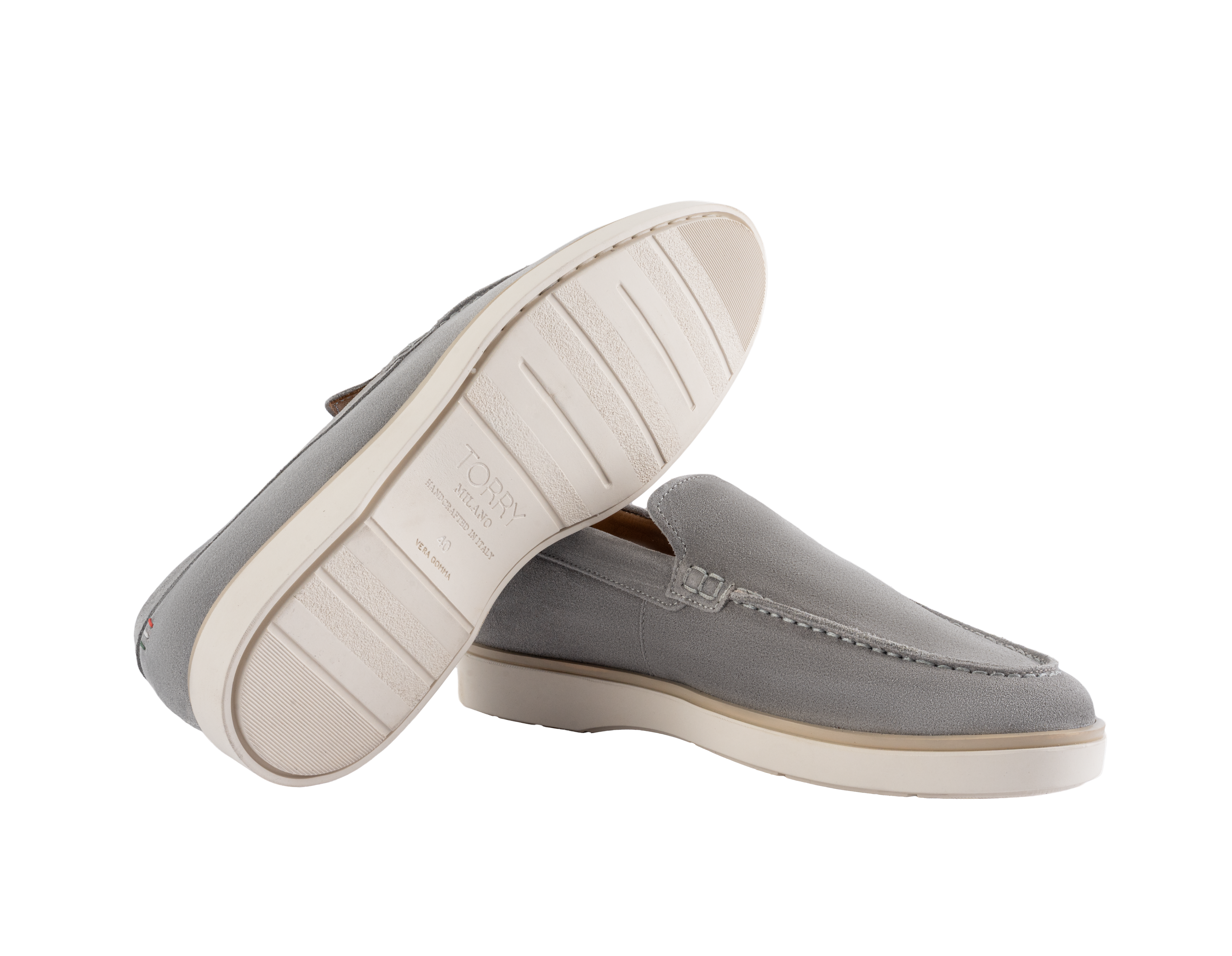 Premium Grey Leather Loafers