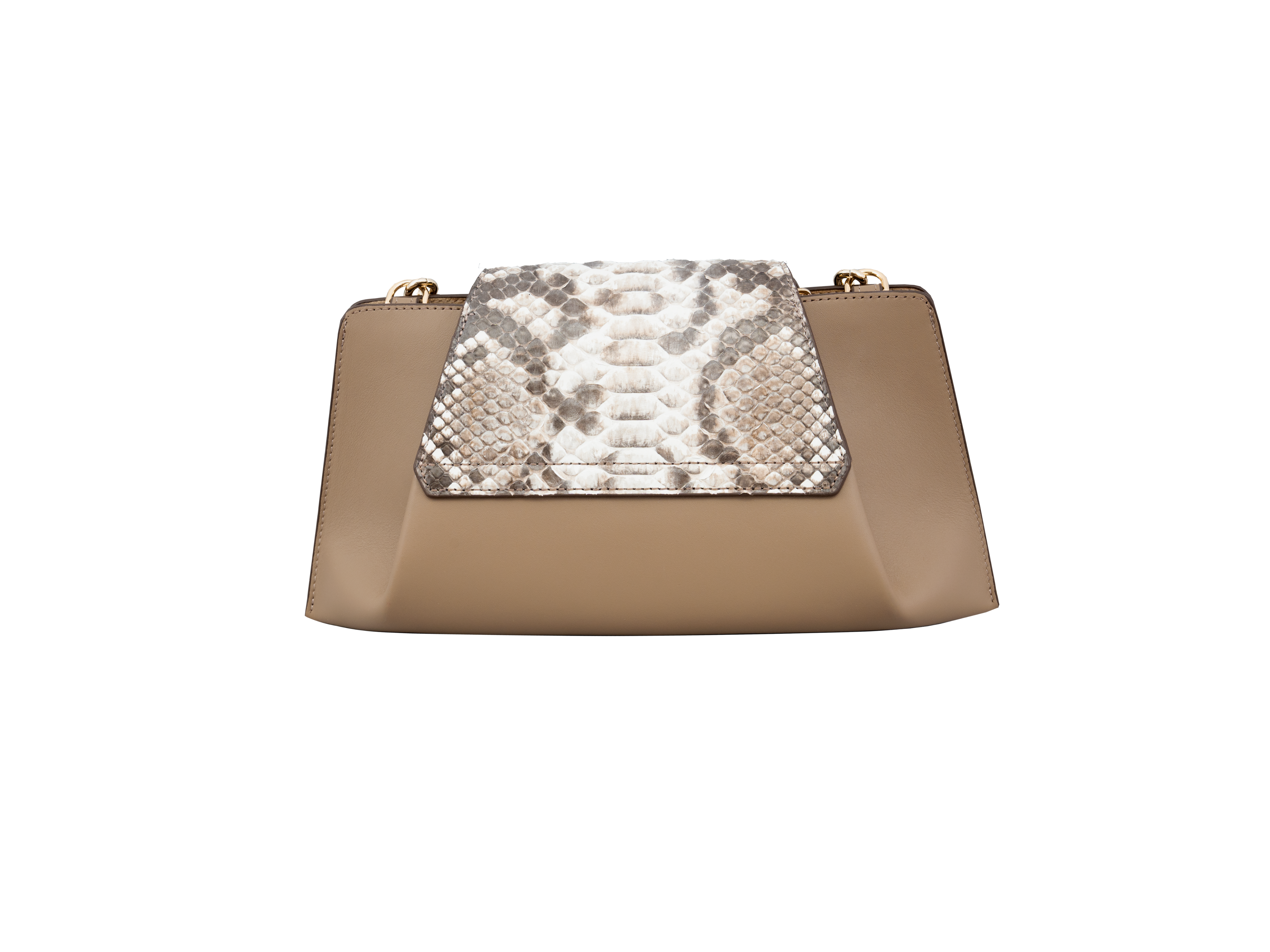 Brown Eclat Python Leather Bag