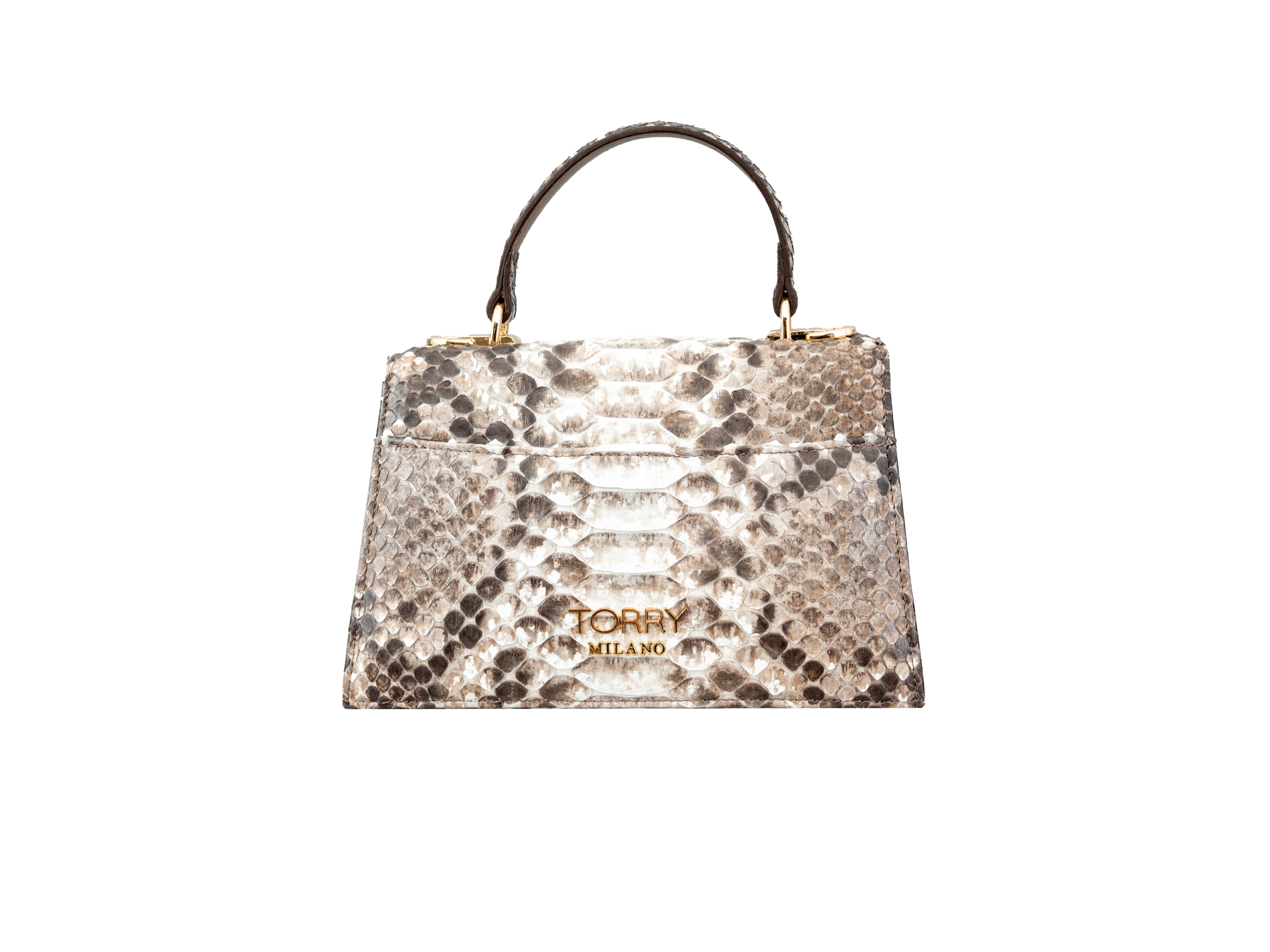 Beige Luxora Python Leather Bag