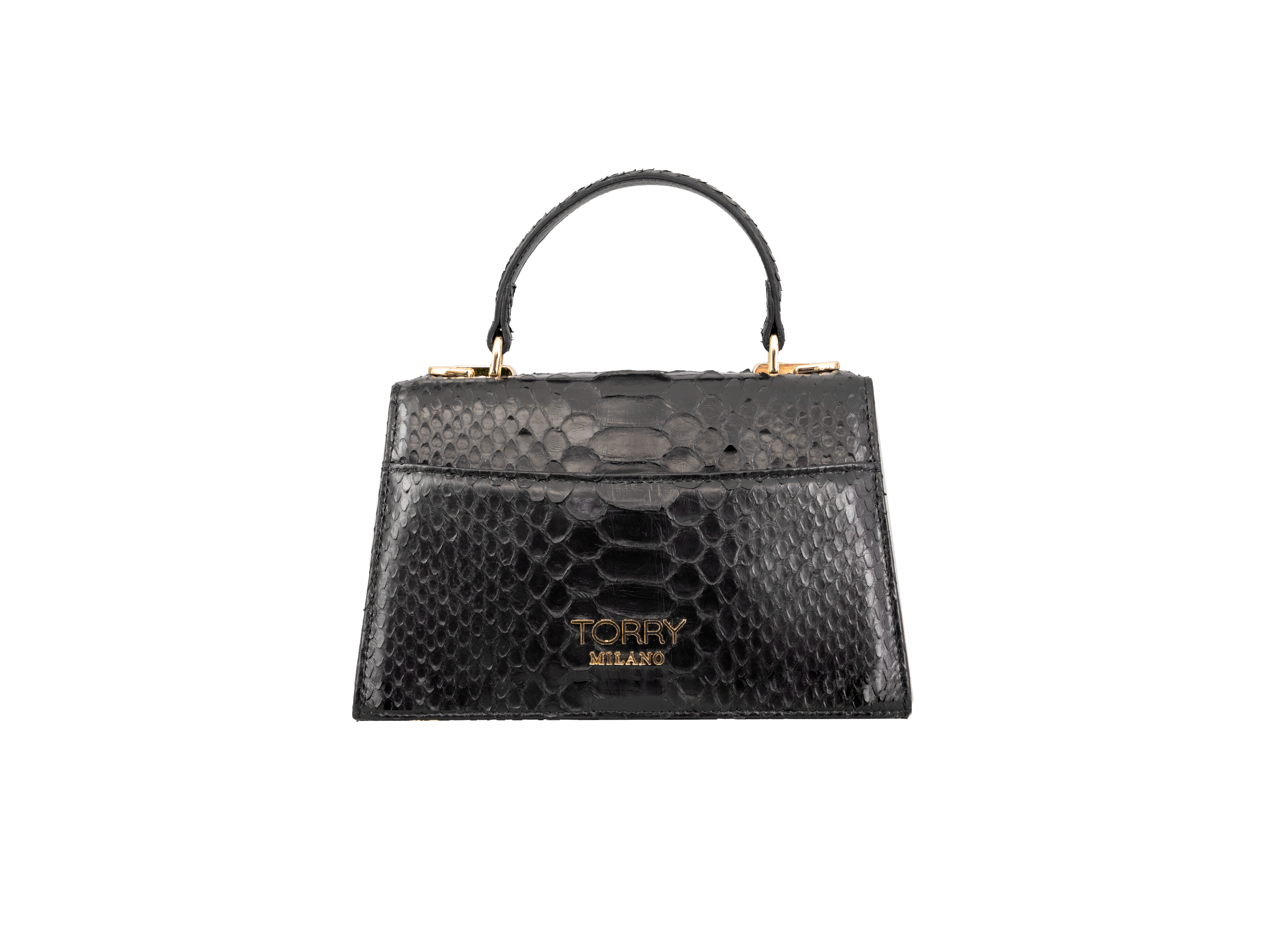 Black Luxora Python Leather Bag