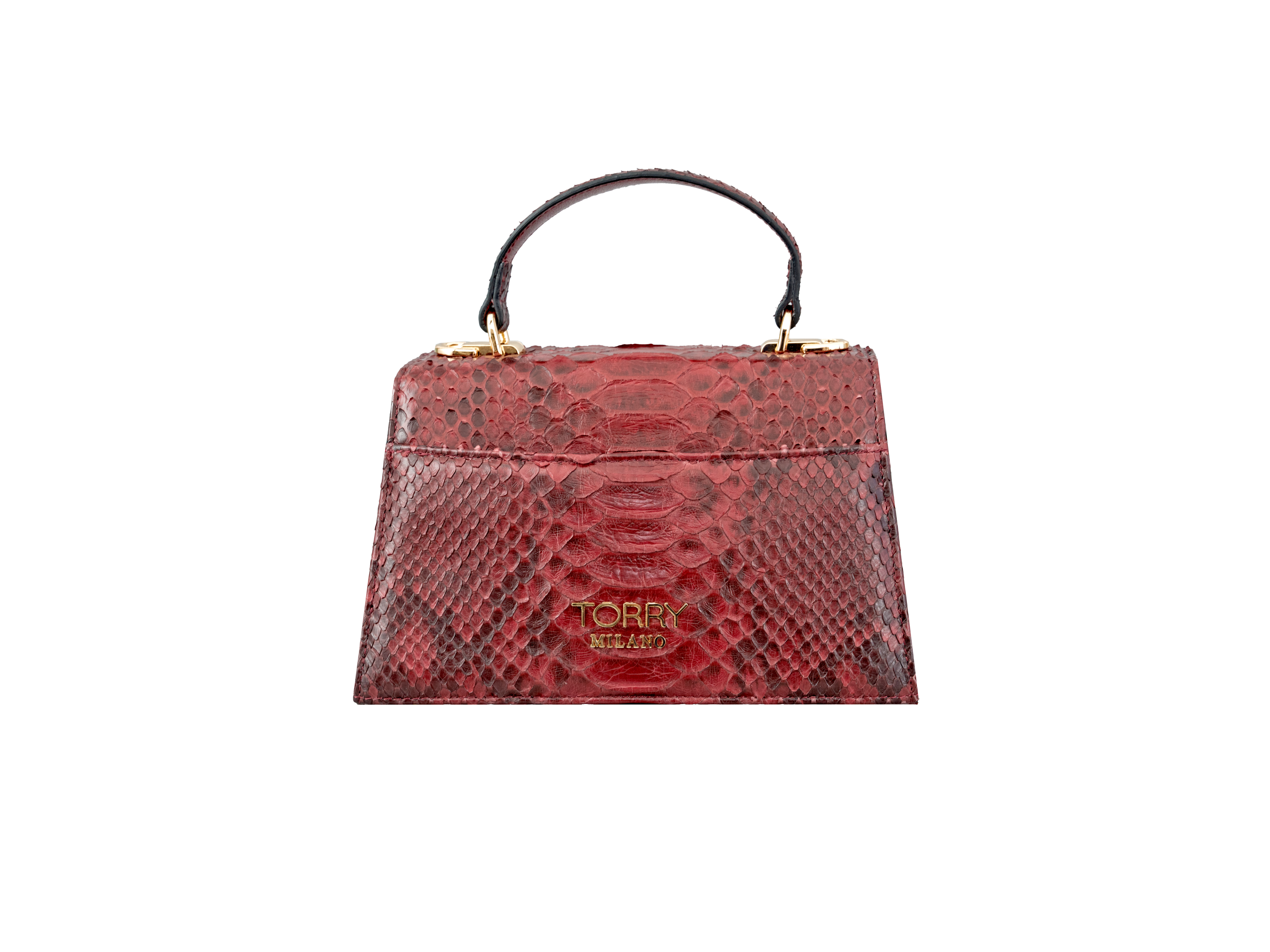 Burgundy Luxora Python Leather Bag