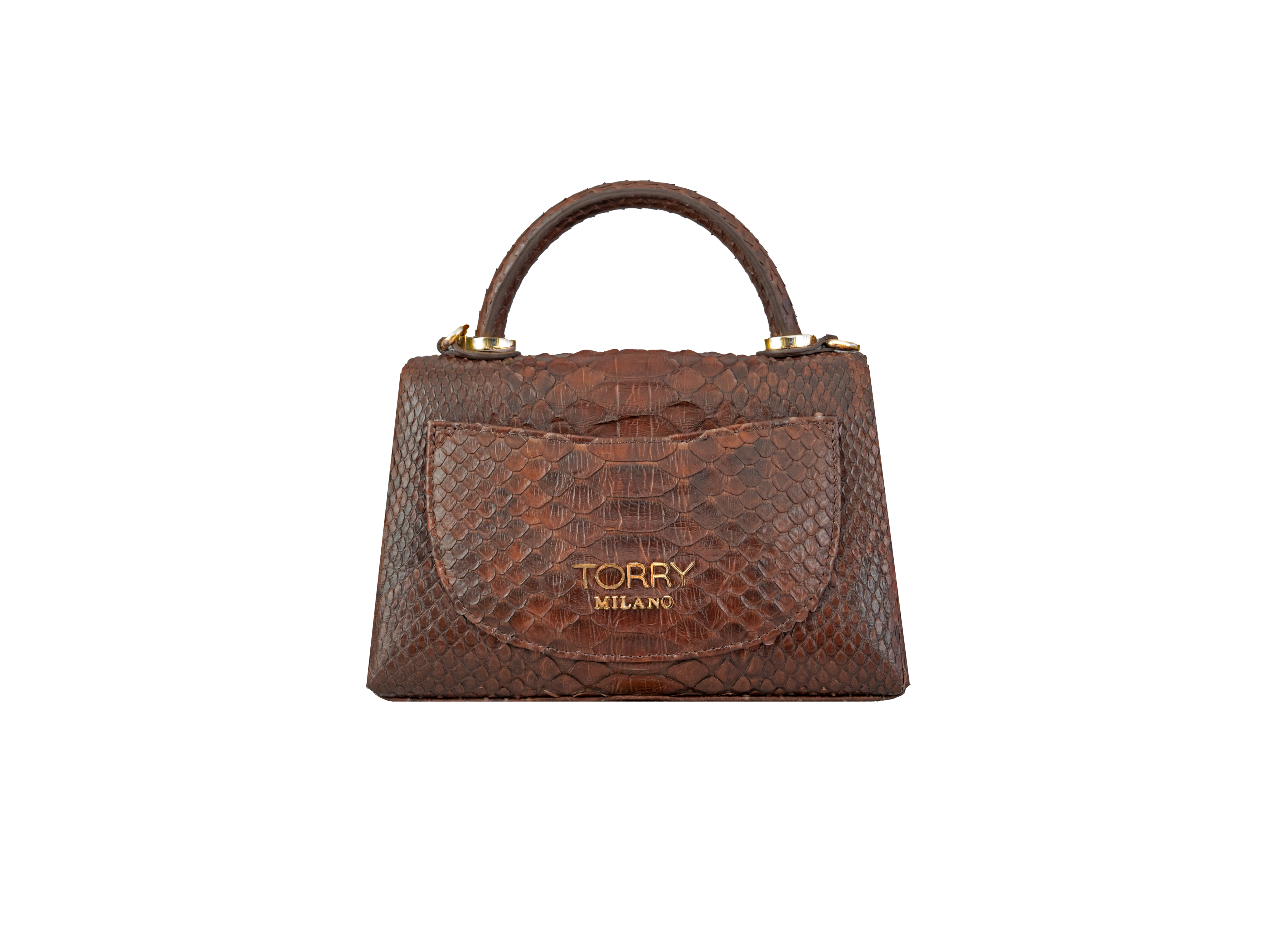 Chestnut Zenith Python Leather Bag