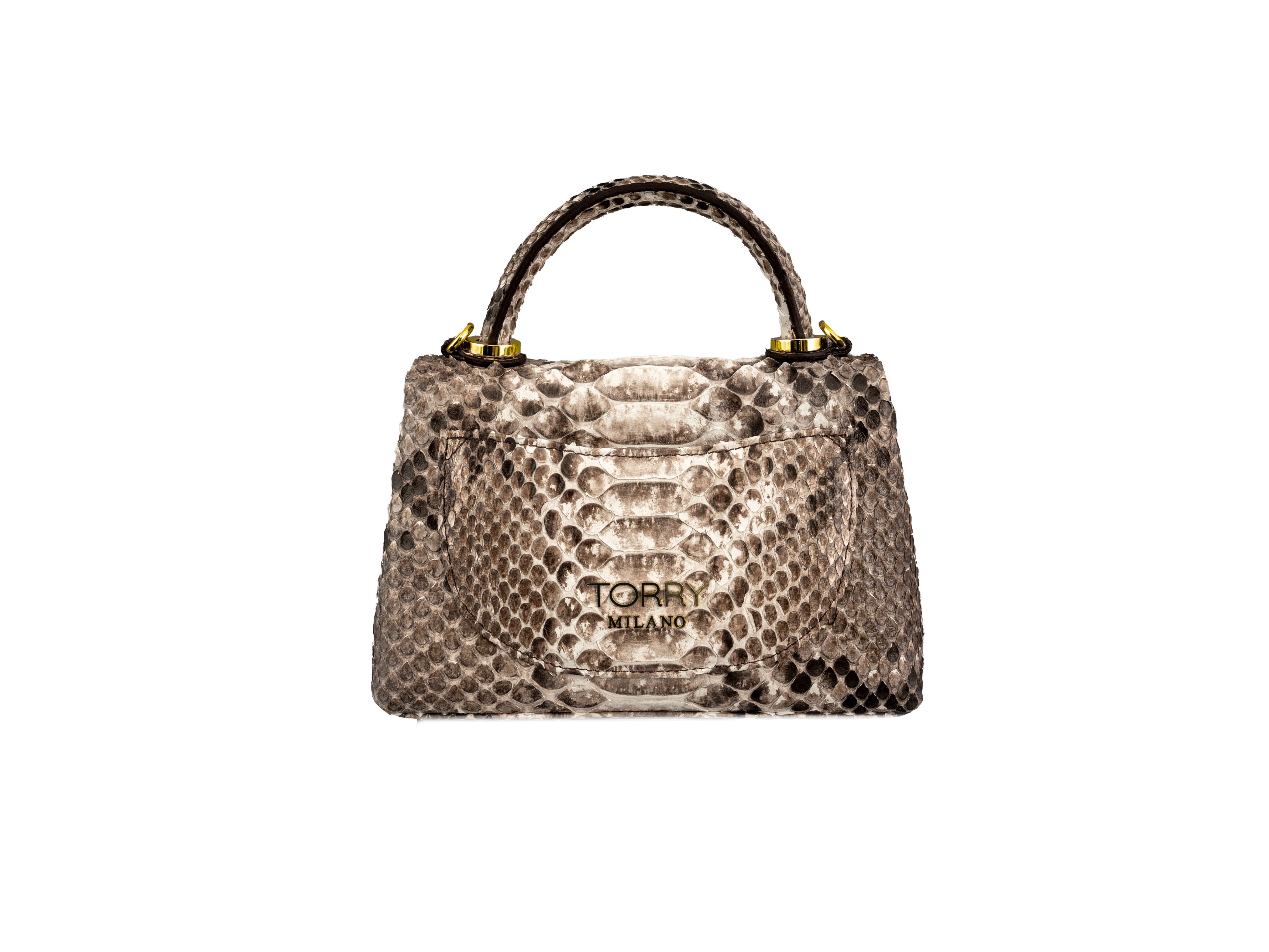 Beige Zenith Python Leather Bag