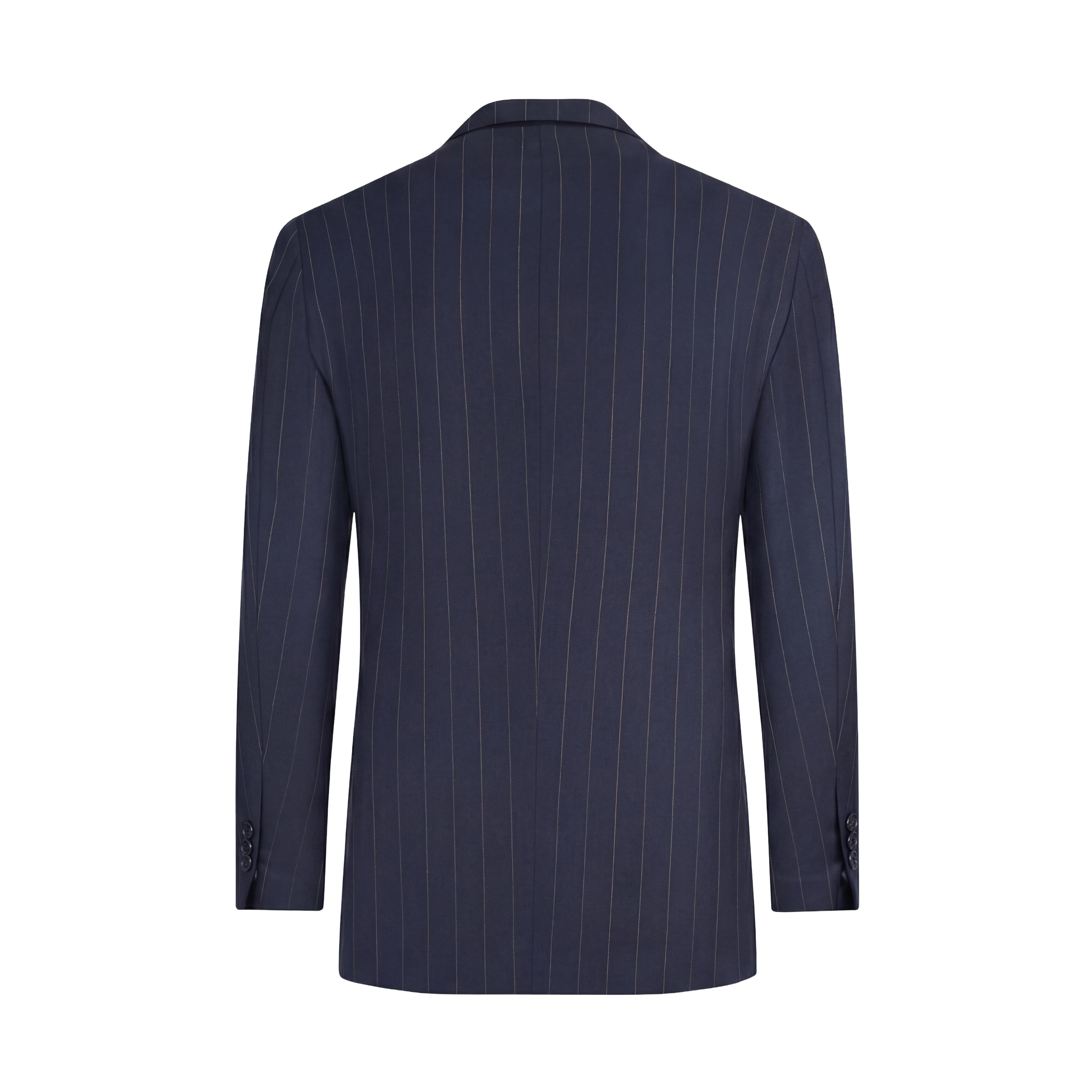 Navy Blue Striped Wool Suit