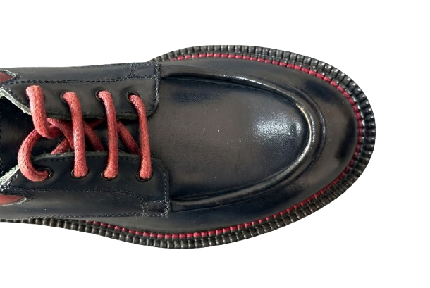 Navy Blue Calfskin Lace-up Shoes