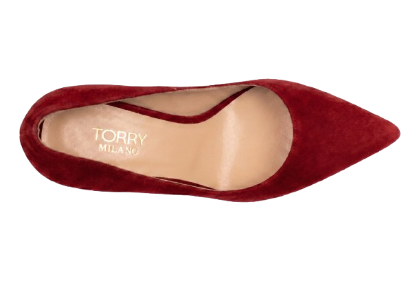 Burgundy Suede Stilettos - 8cm
