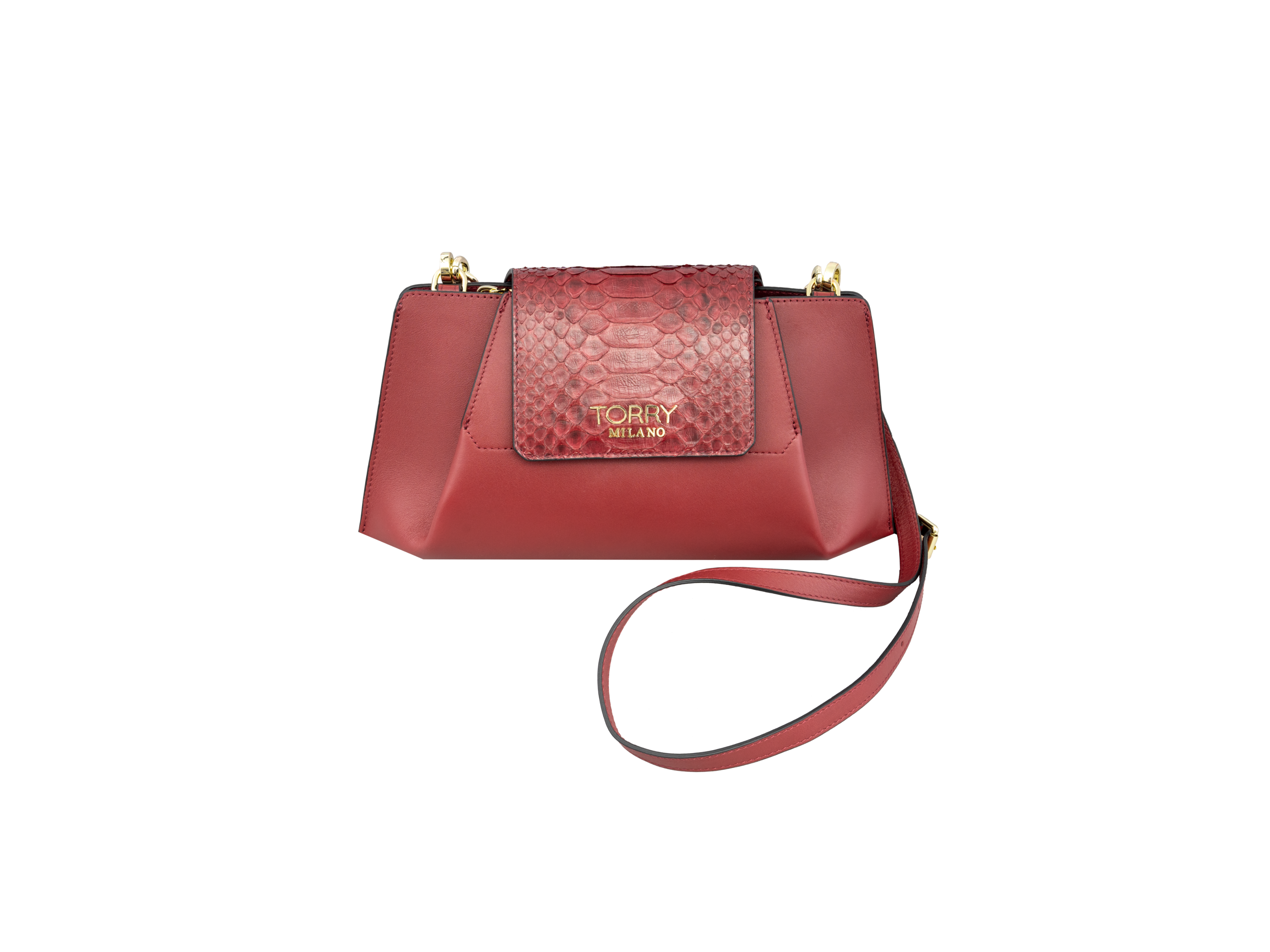 Burgundy Eclat Python Leather Bag