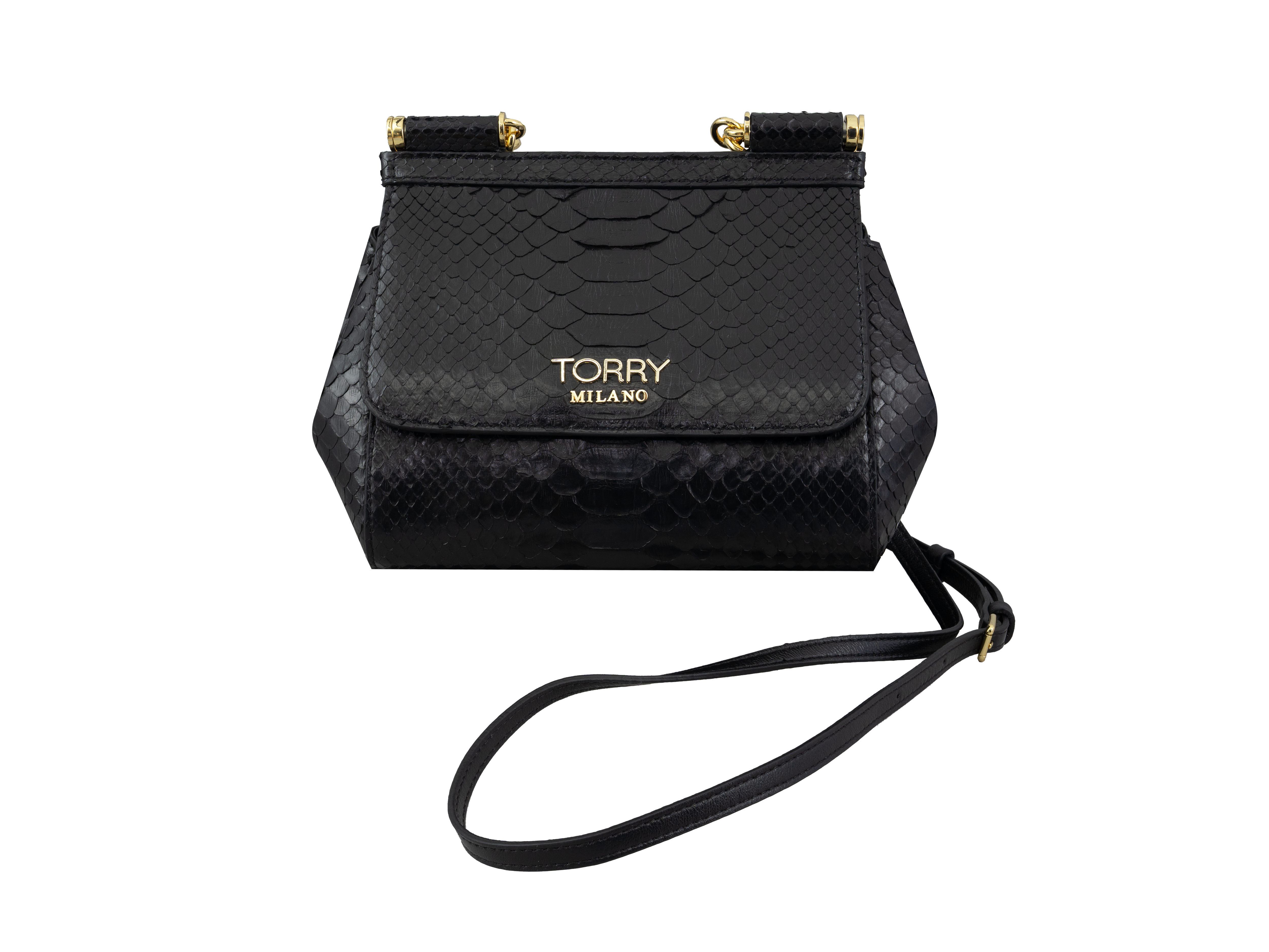Black Regalia Python Leather Bag
