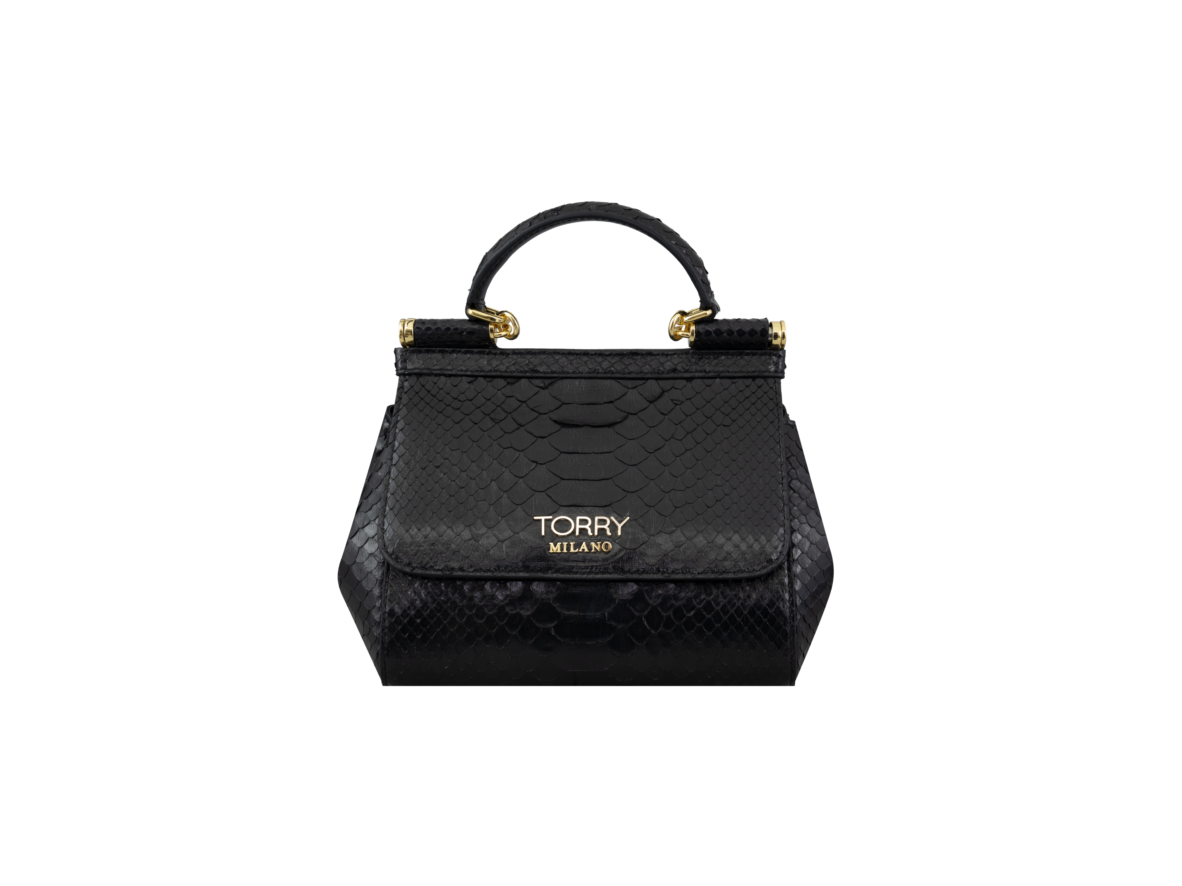 Black Regalia Python Leather Bag