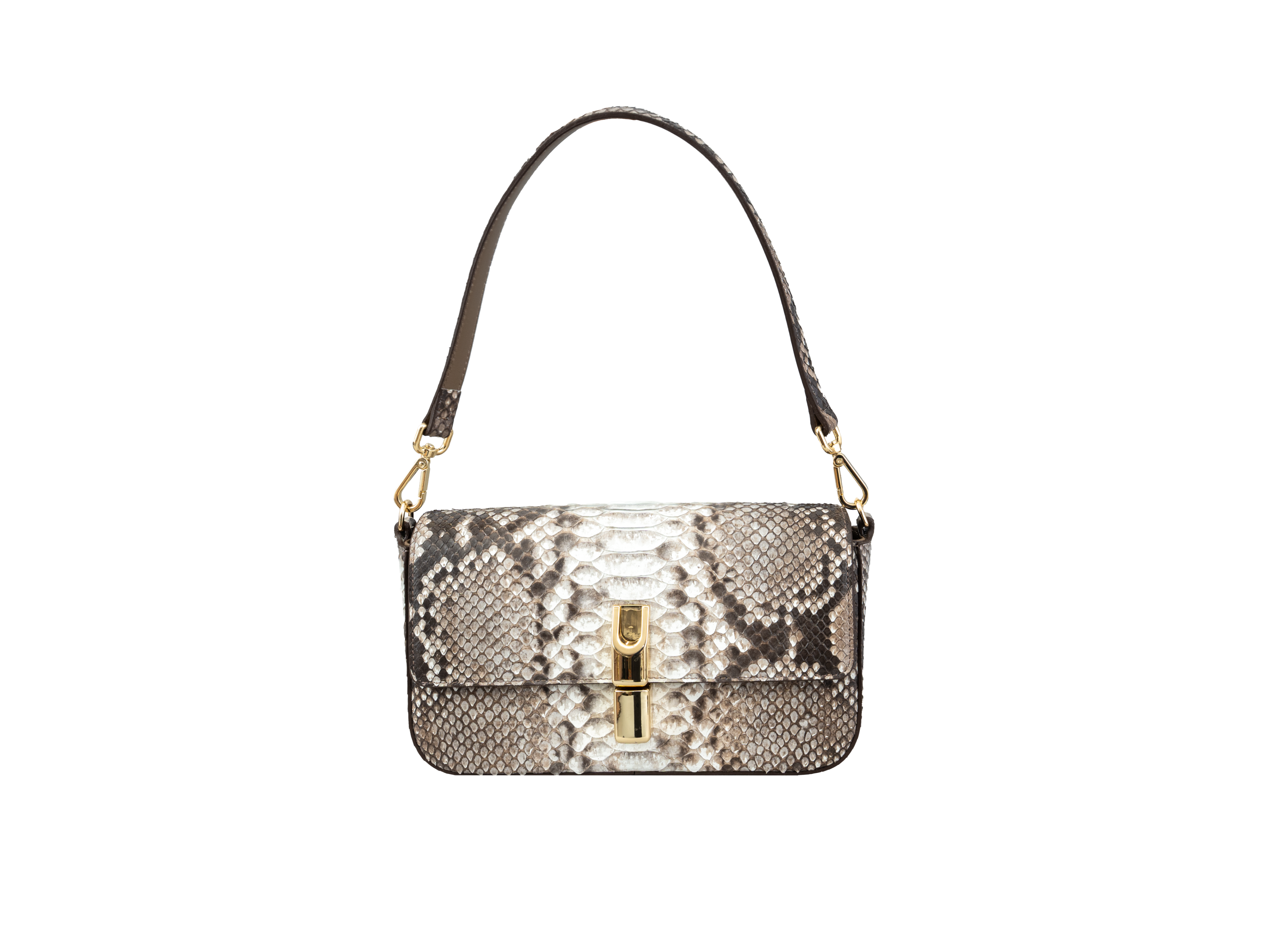Beige Nocturne Python Leather Bag