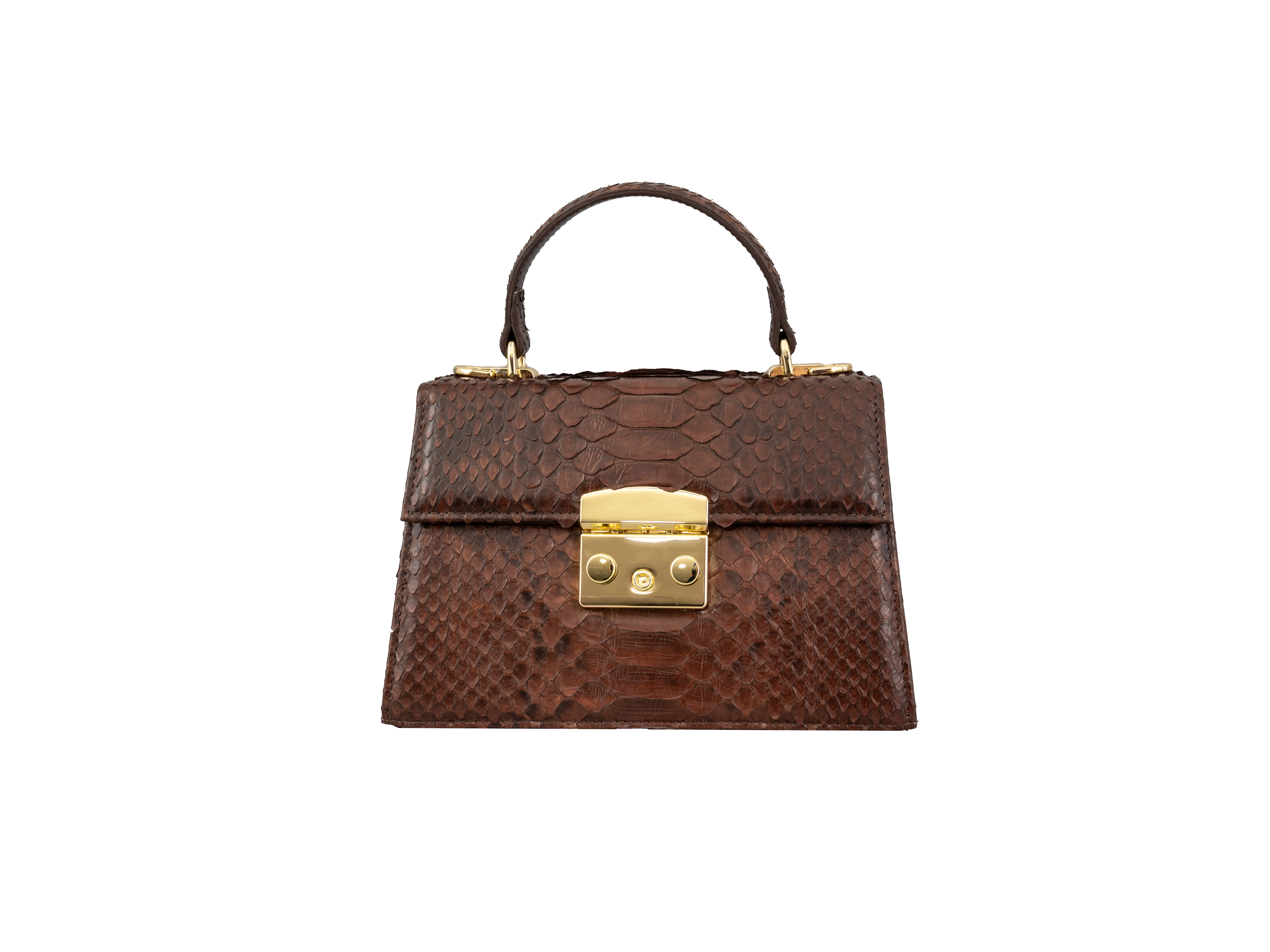 Chestnut Luxora Python Leather Bag