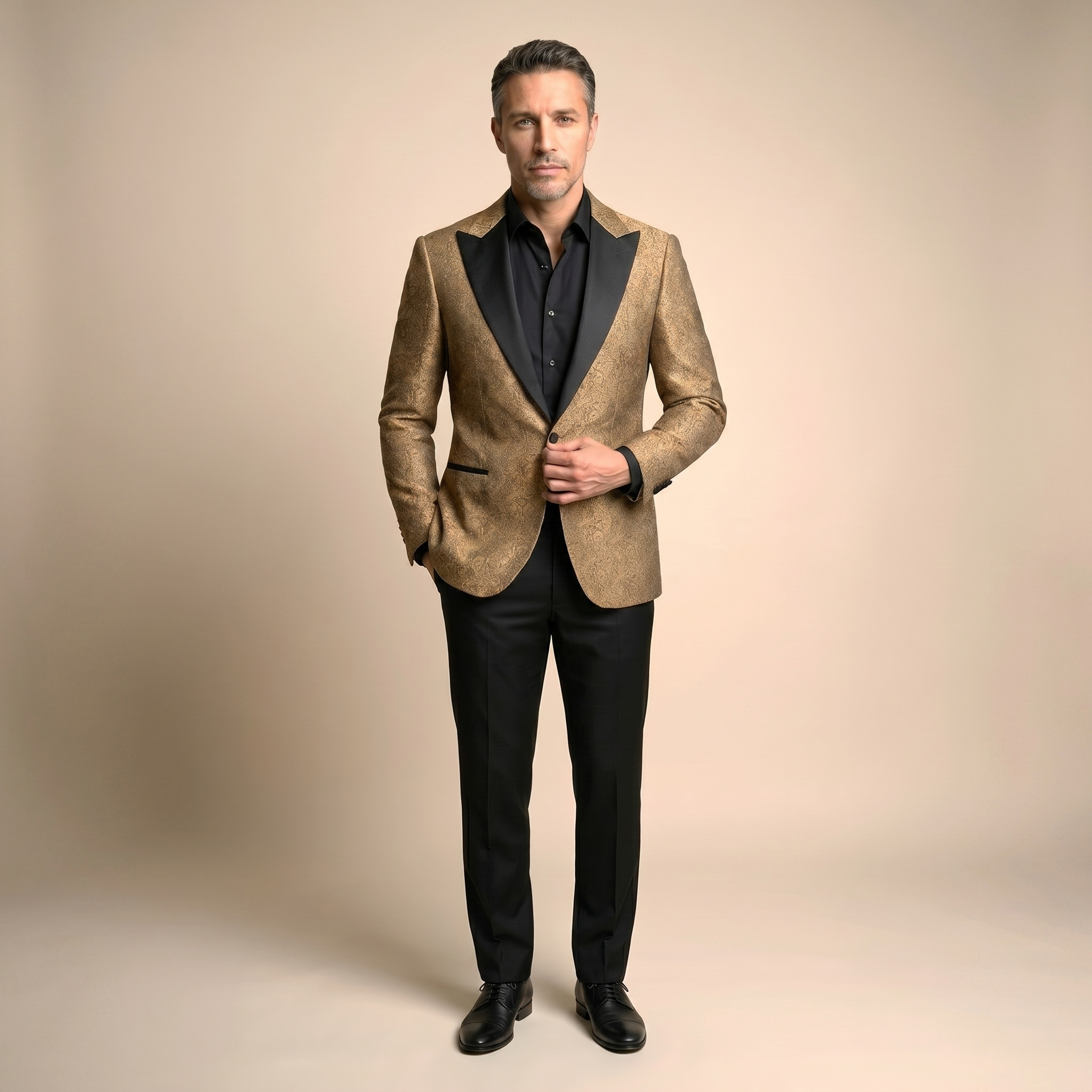 Gold Premium Jacquard Tuxedo
