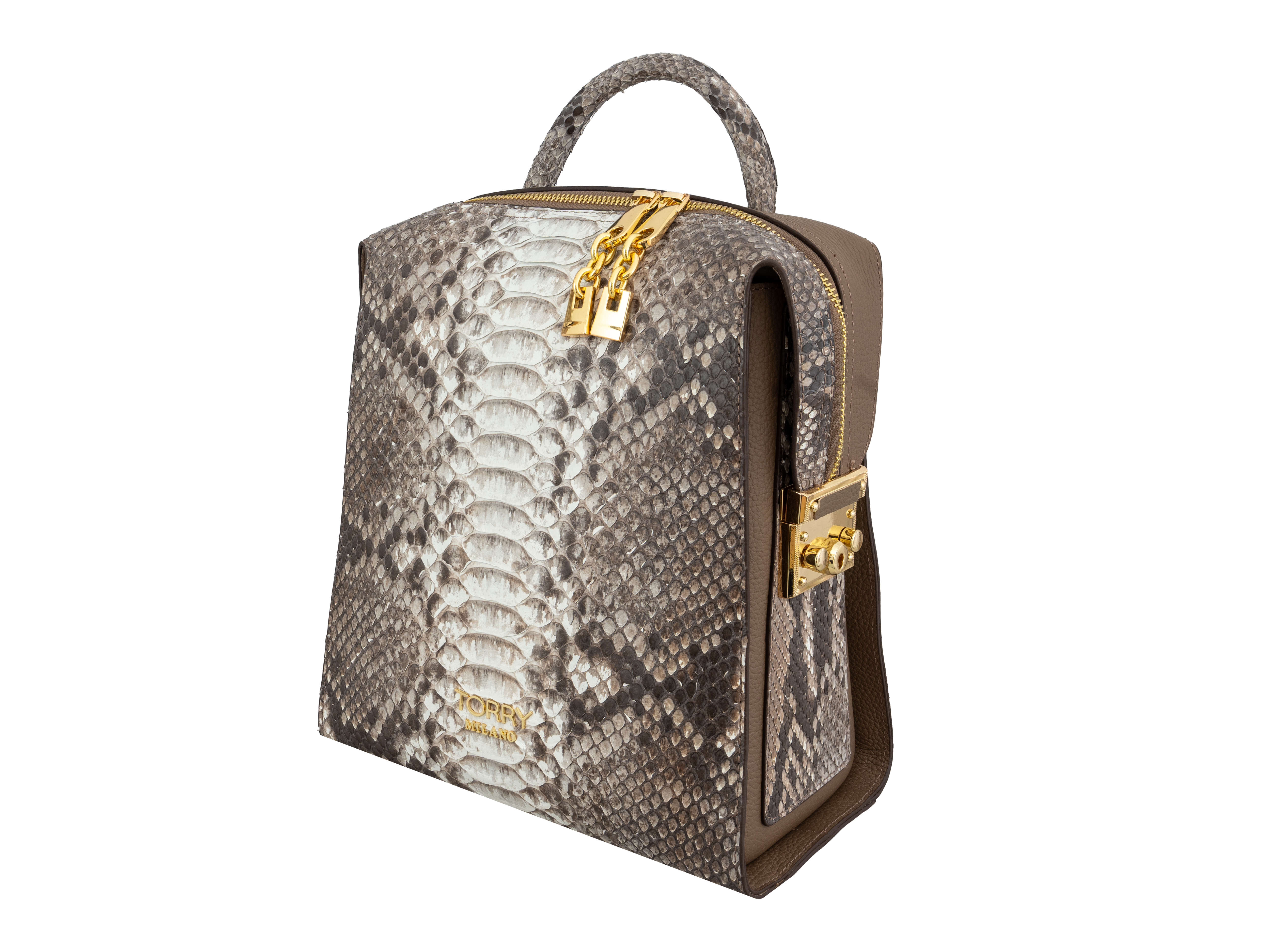 Modern Python Leather Backpack