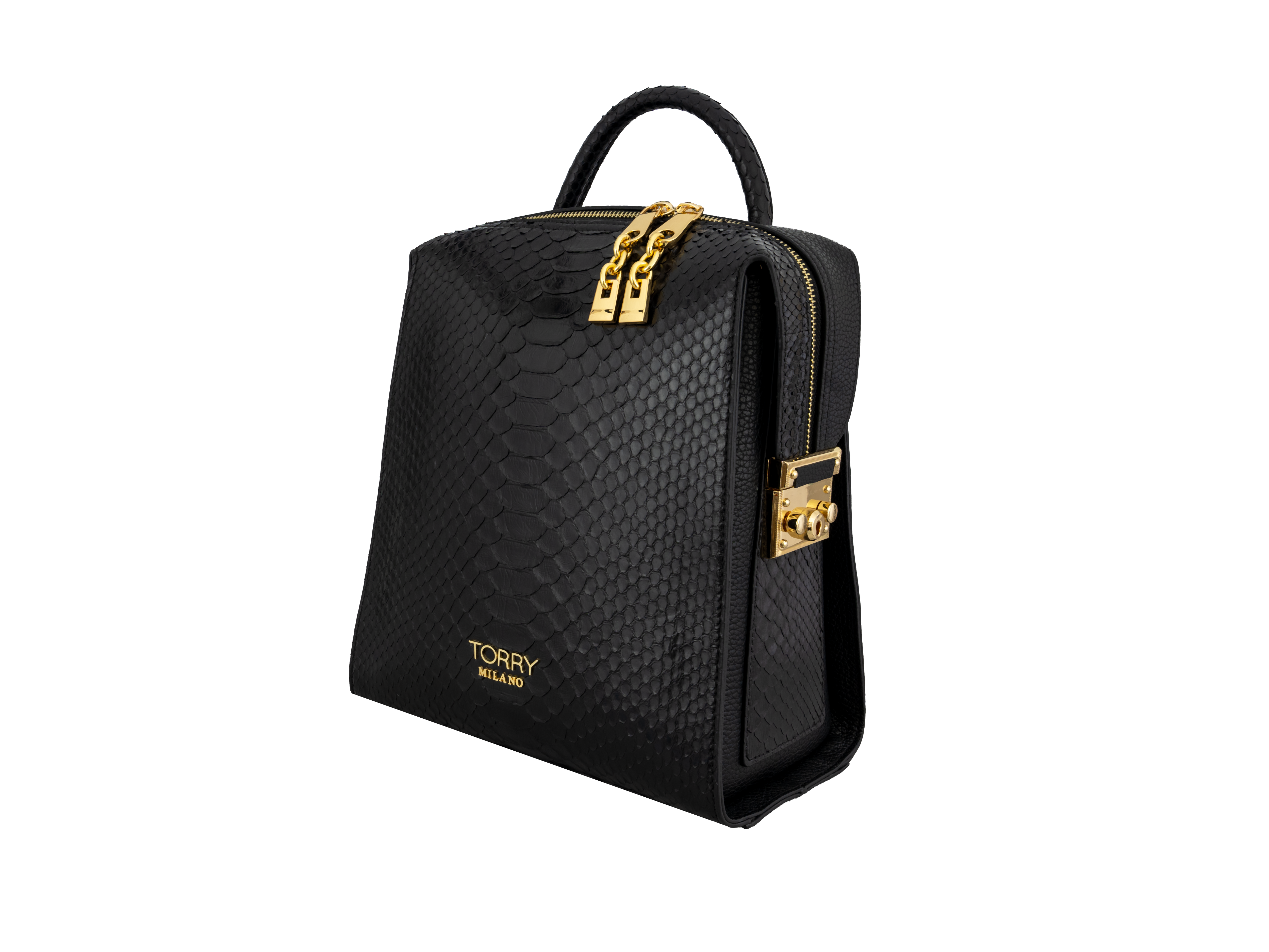 Modern Python Leather Backpack