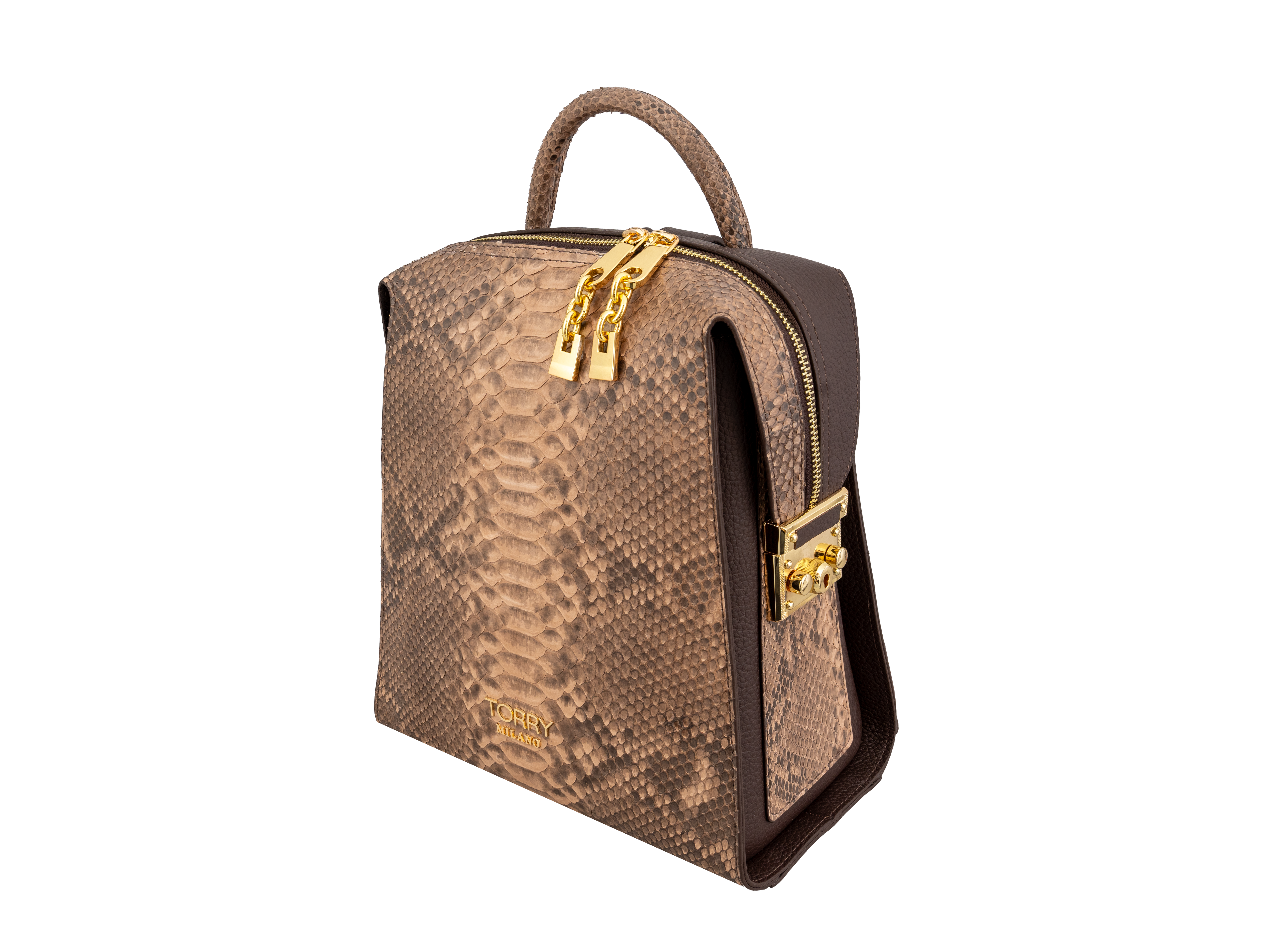 Modern Python Leather Backpack