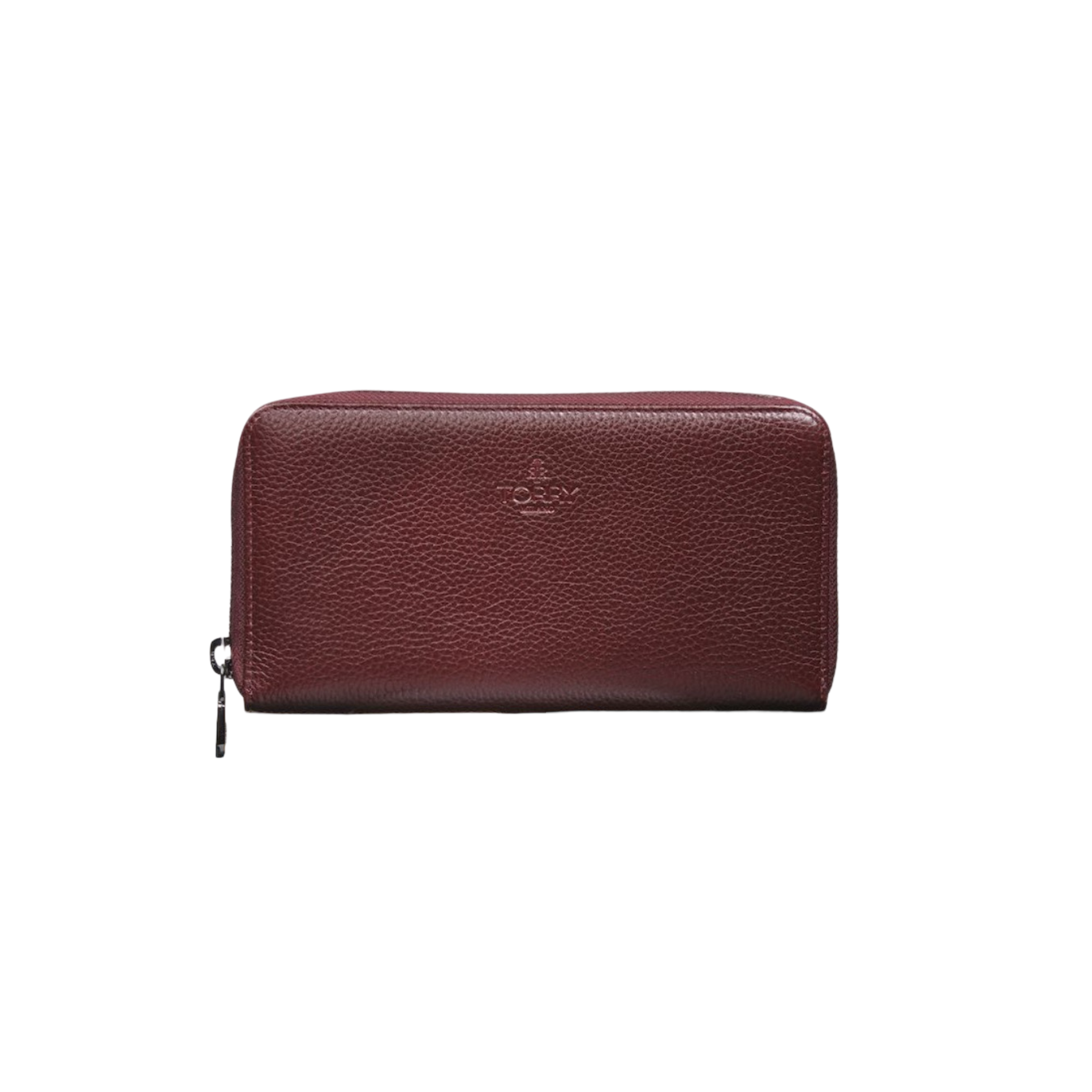 Burgundy Leather Wallet With Zipper