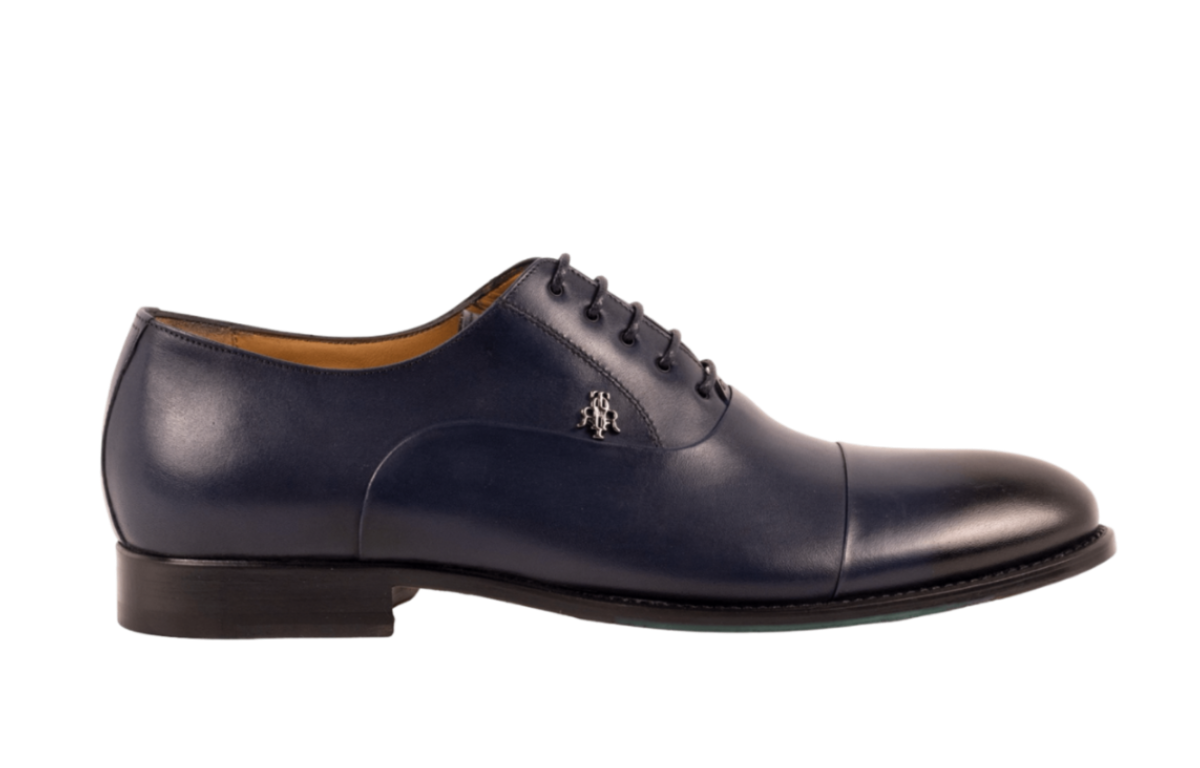 Navy Blue Oxford Leather Shoes