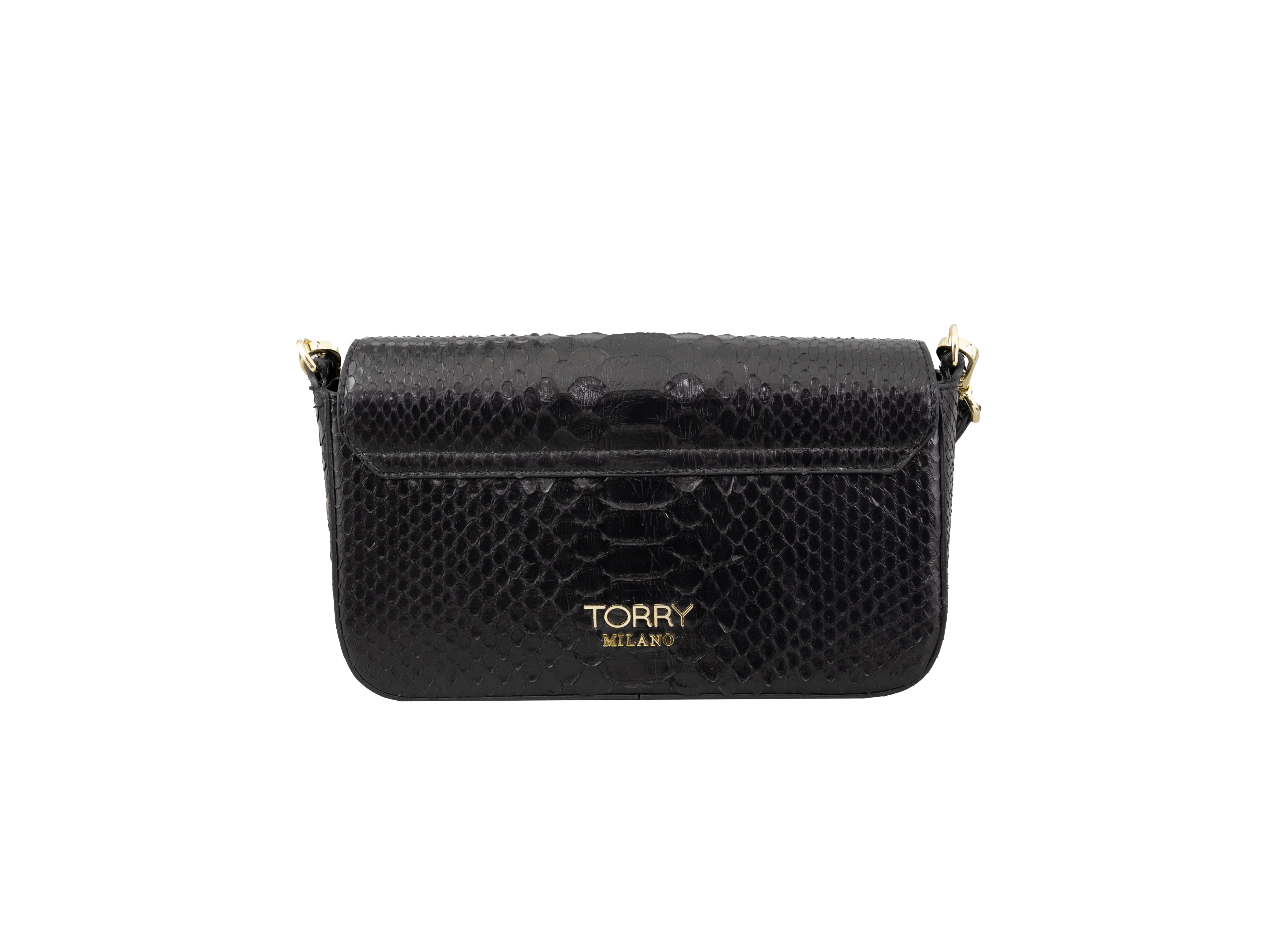 Black Nocturne Python Leather Bag