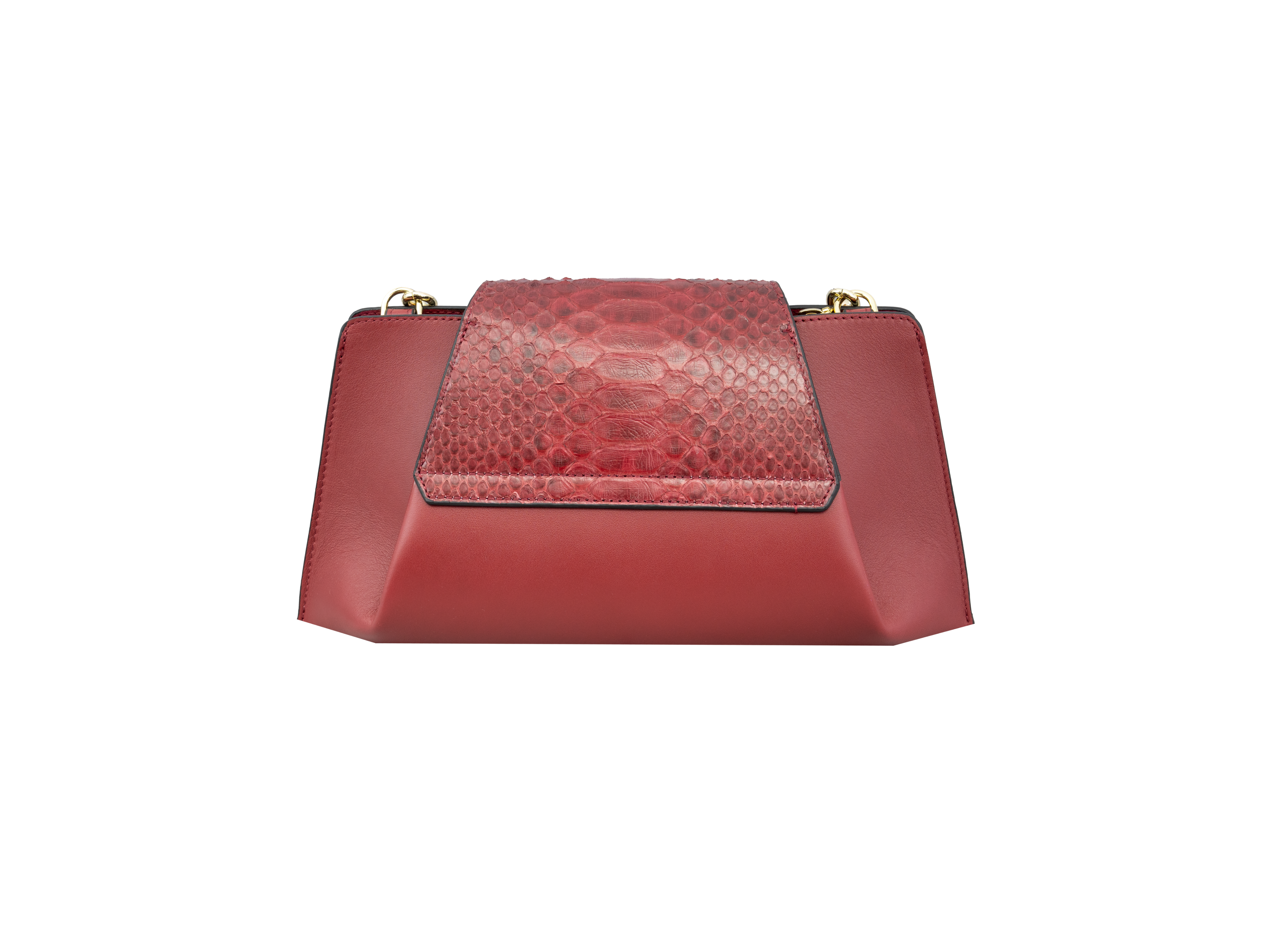 Burgundy Eclat Python Leather Bag