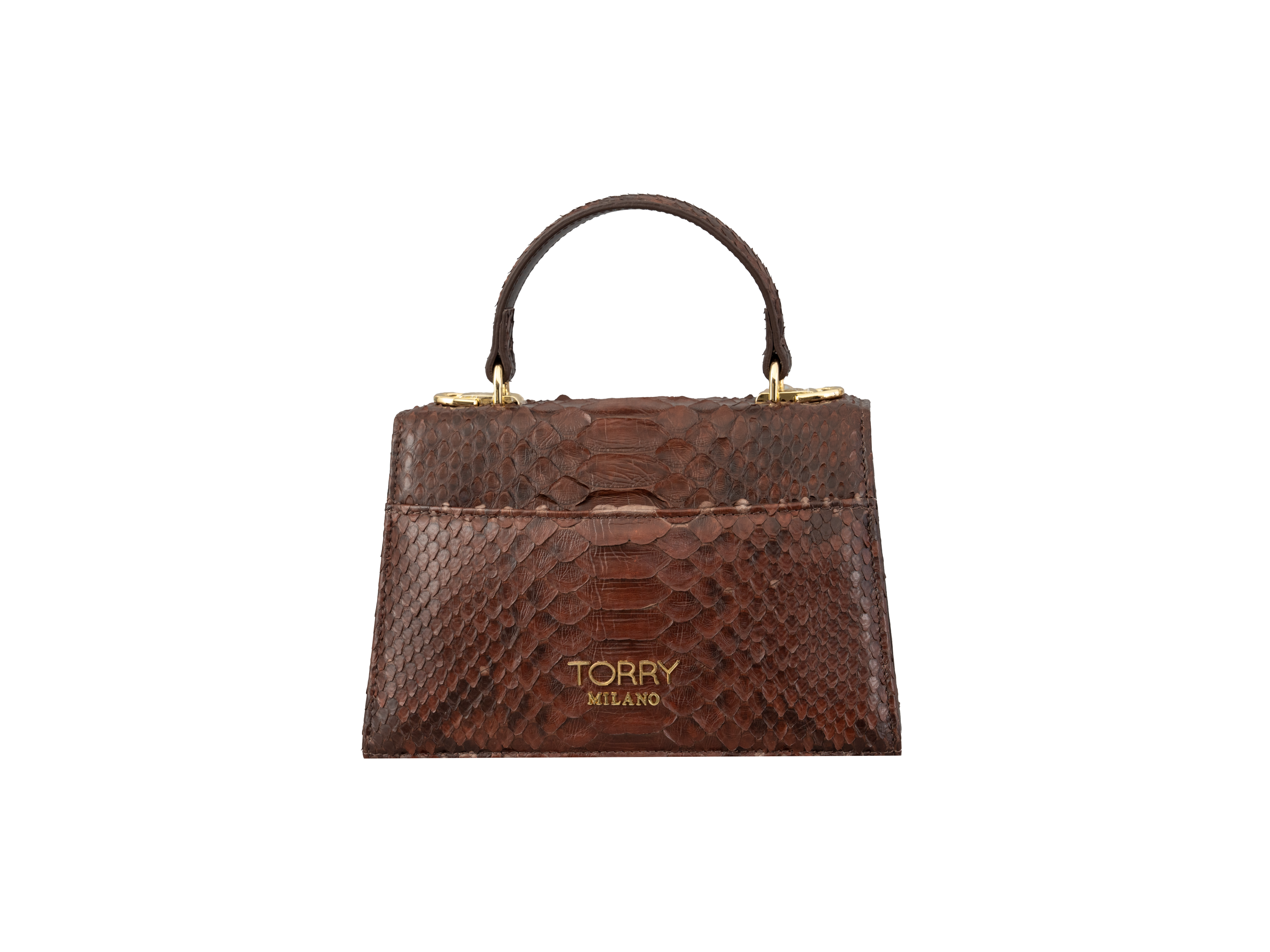 Chestnut Luxora Python Leather Bag