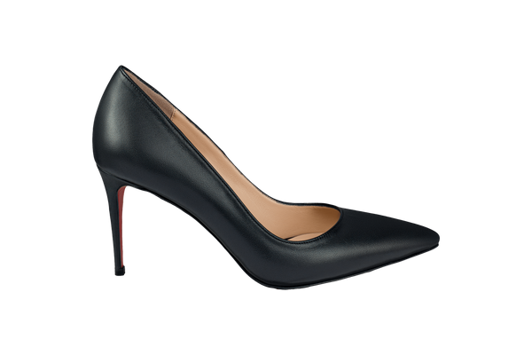 Stiletto din piele mată neagră