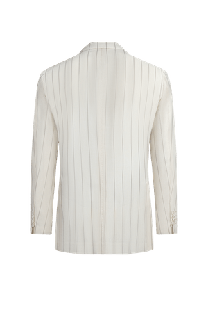 Image of White Striped Premium Wool Suit