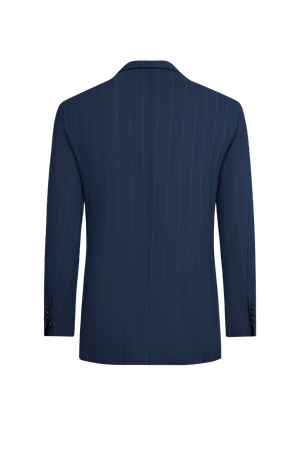 Image of Navy Blue Premium Striped Wool Suit