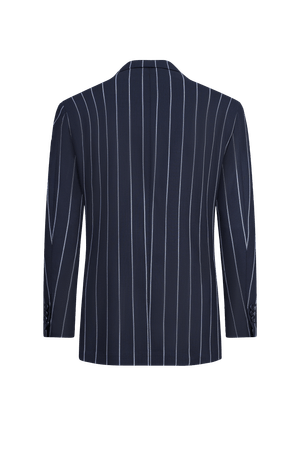 Image of Navy Blue Premium Striped Wool Suit