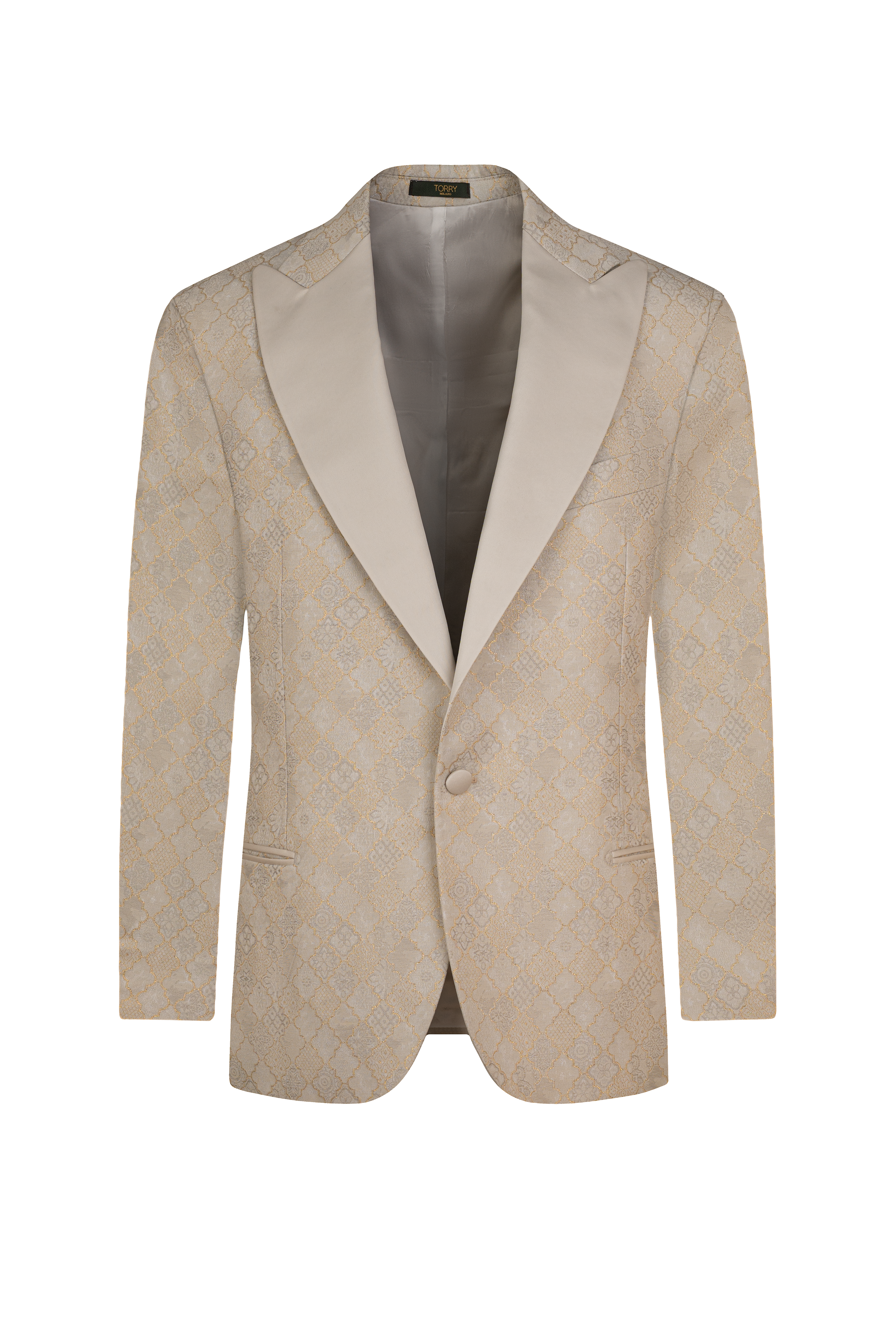 Fehér Prémium Jacquard Zakó