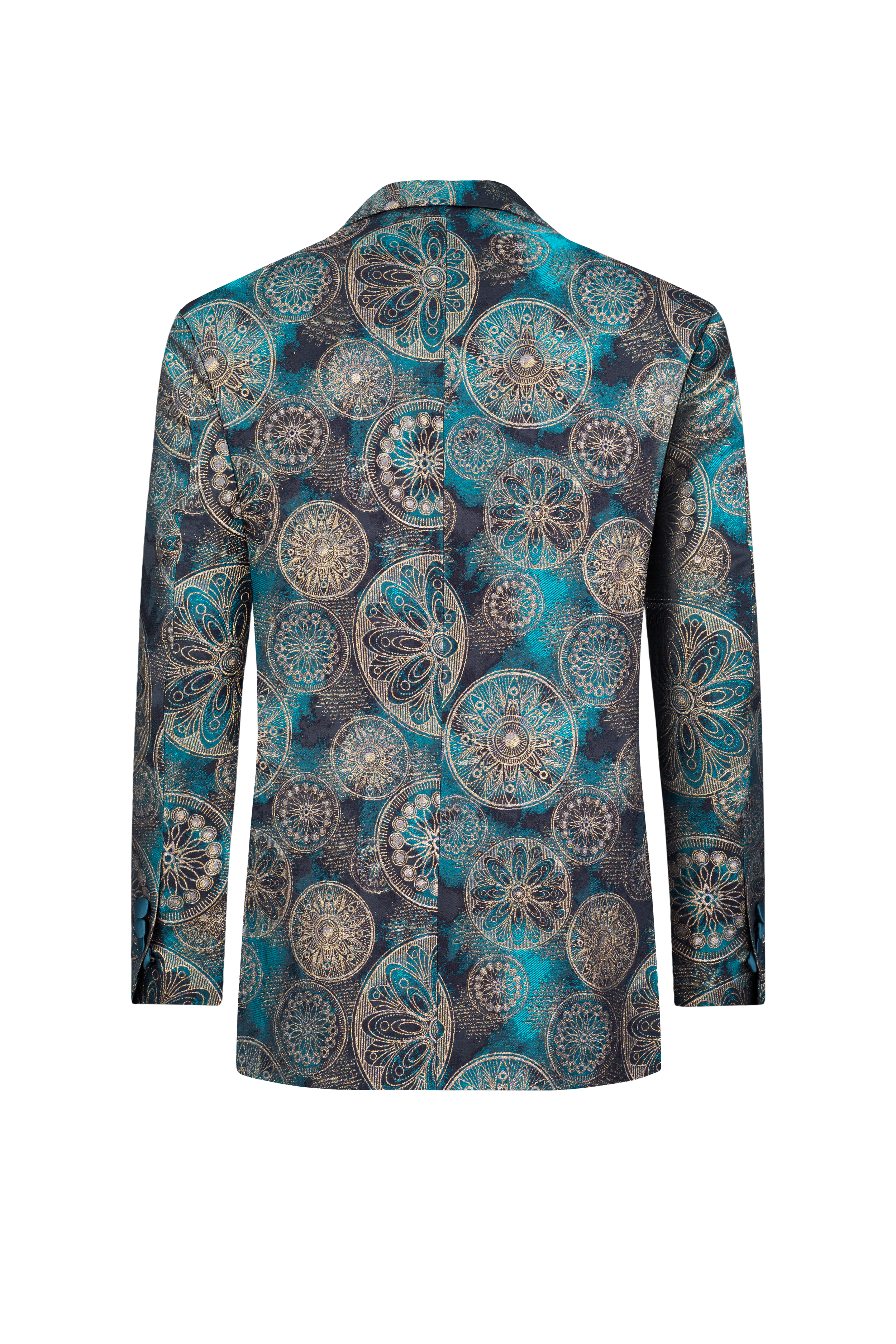 Türkiz Prémium Jacquard Zakó