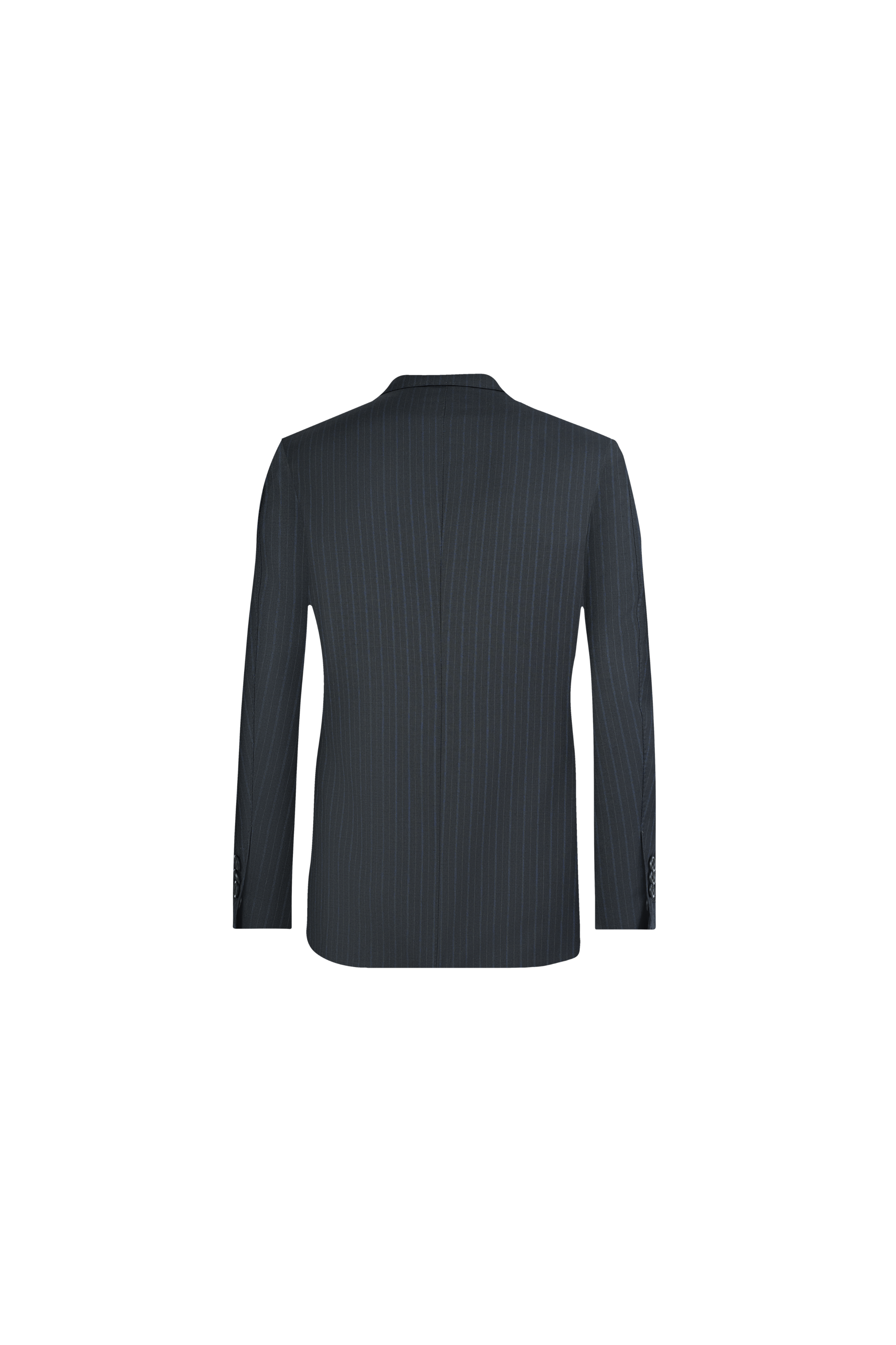 Navy Blue Striped Double Breasted Suit