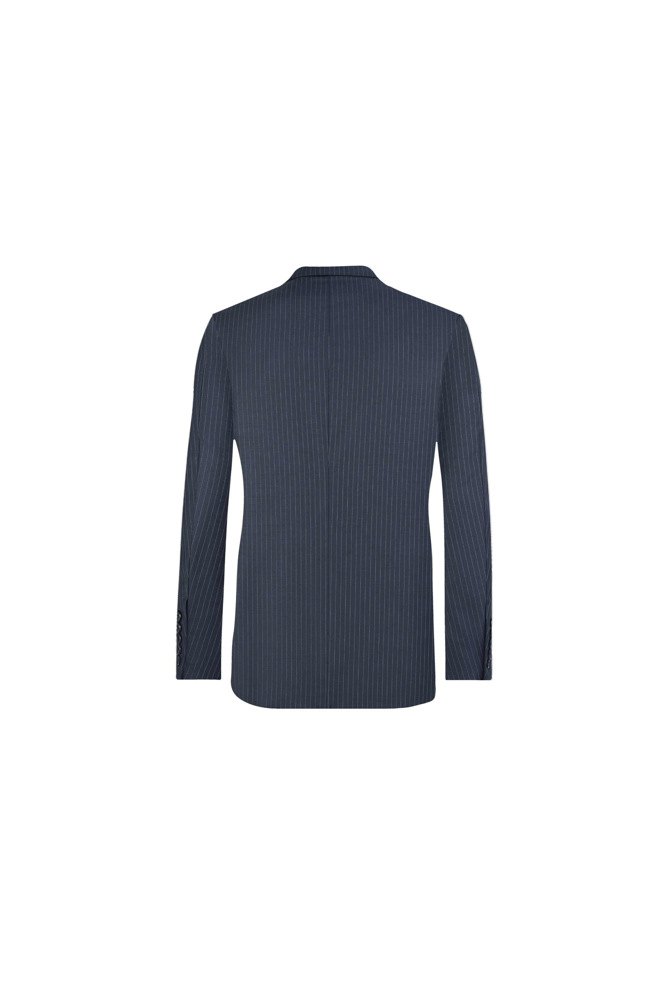 Navy Blue Striped Wool Suit