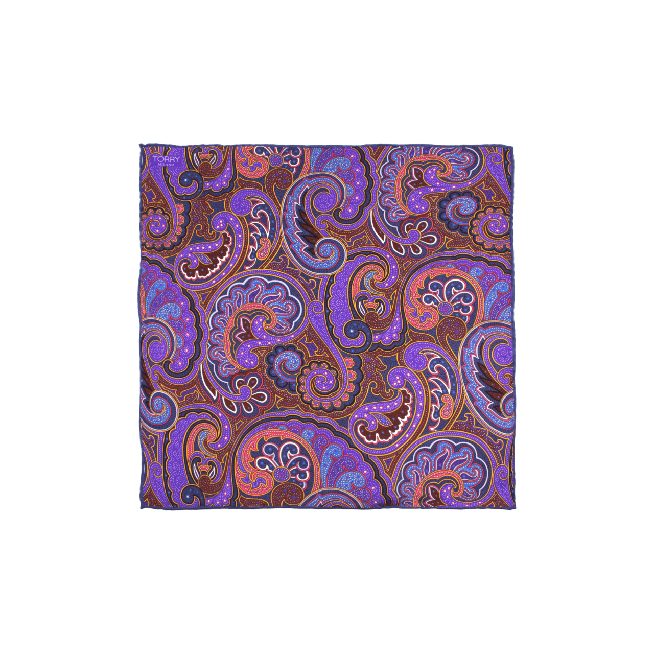Violet Silk Paisley Pocket Square