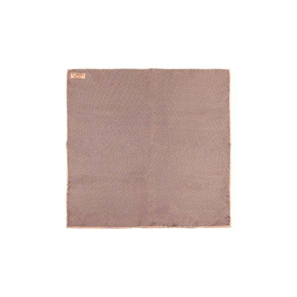 Beige Silk Patterned Pocket Square