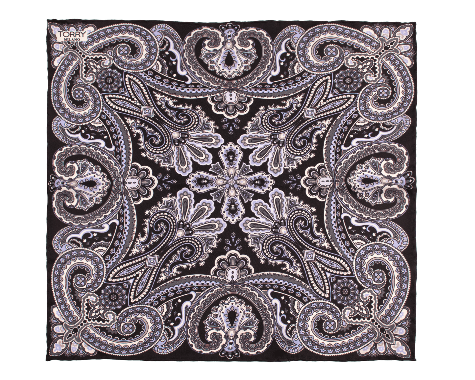 Pochette in Seta con Motivo Paisley