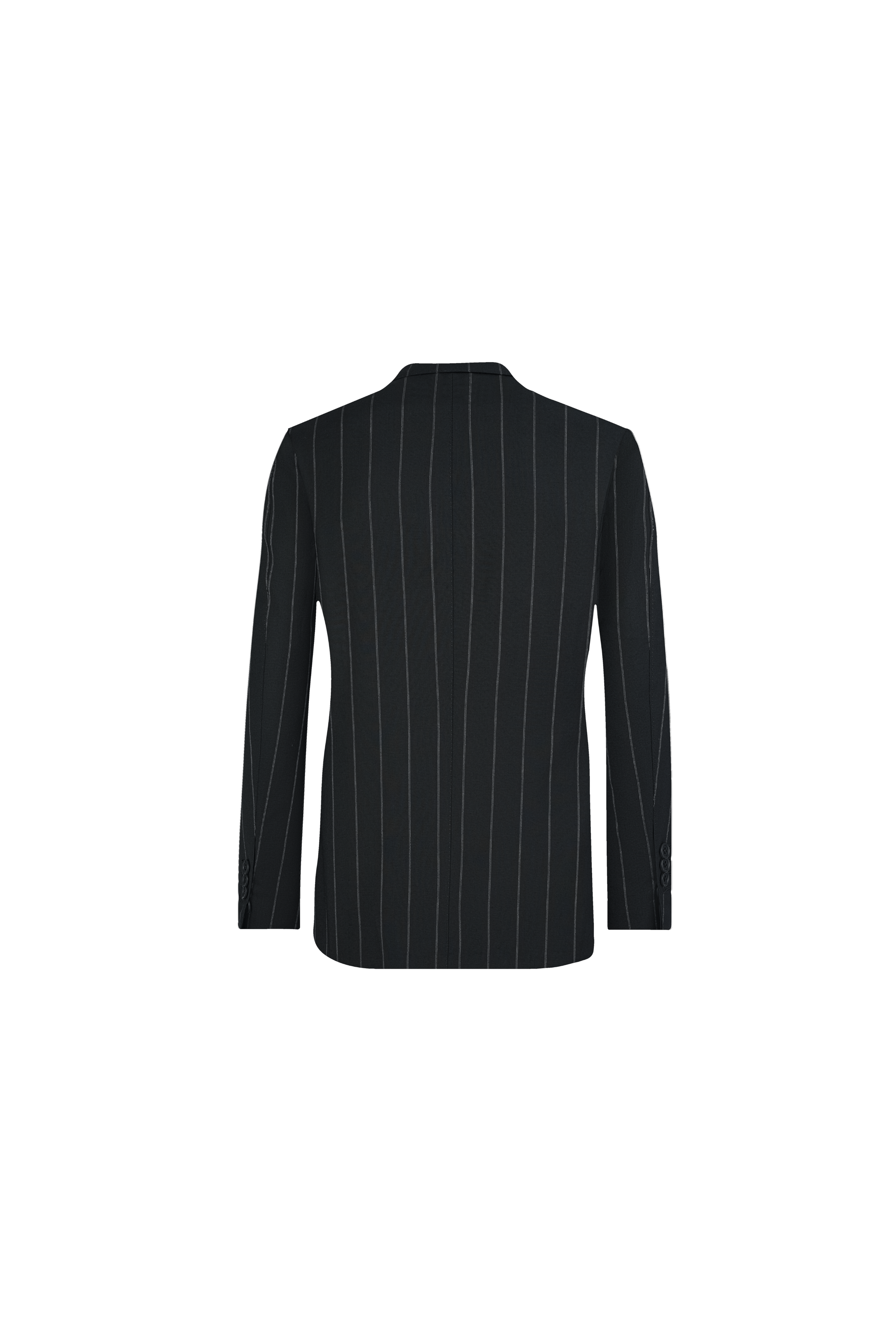 Black Striped Wool Suit