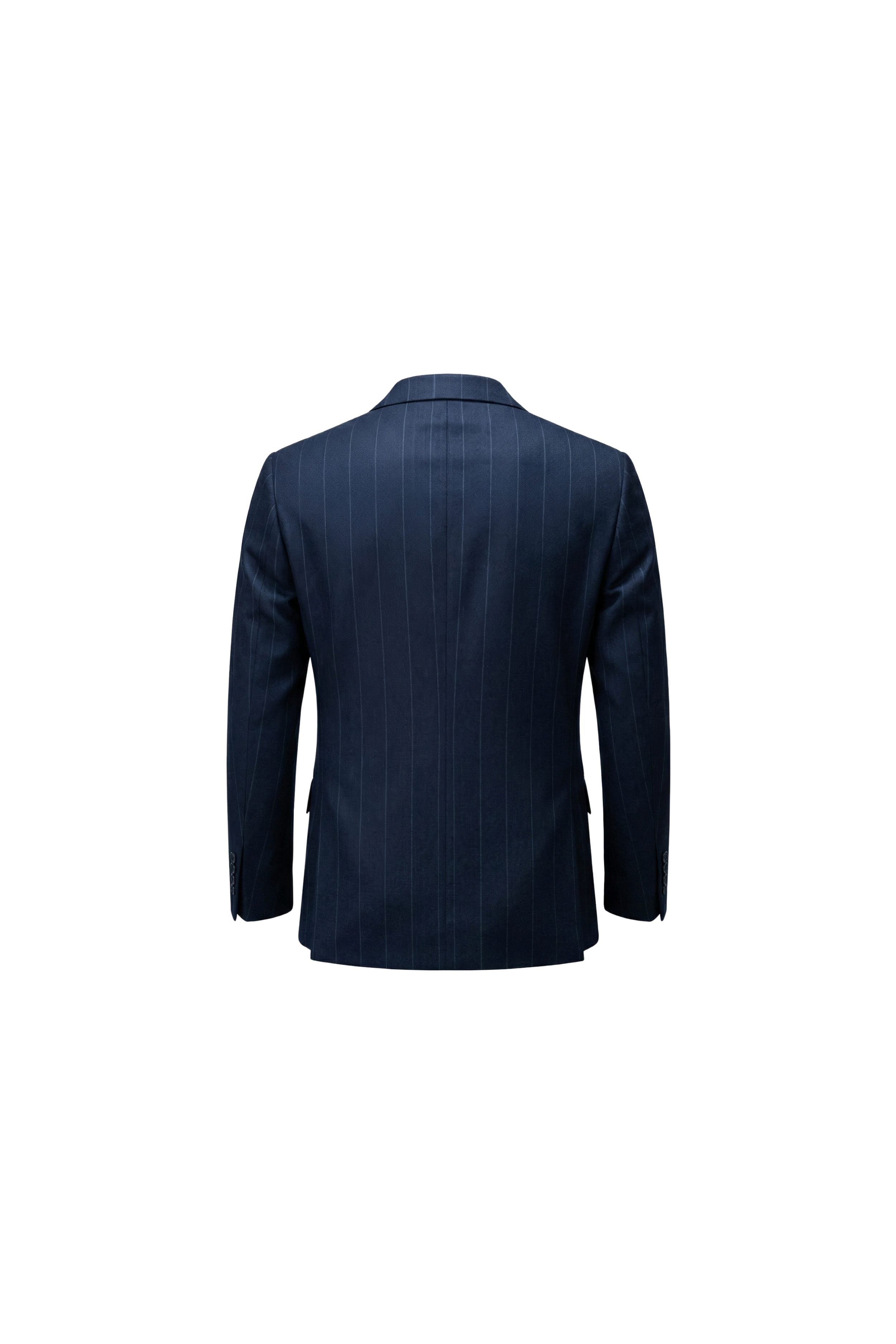 Navy Blue Premium Striped Wool Suit