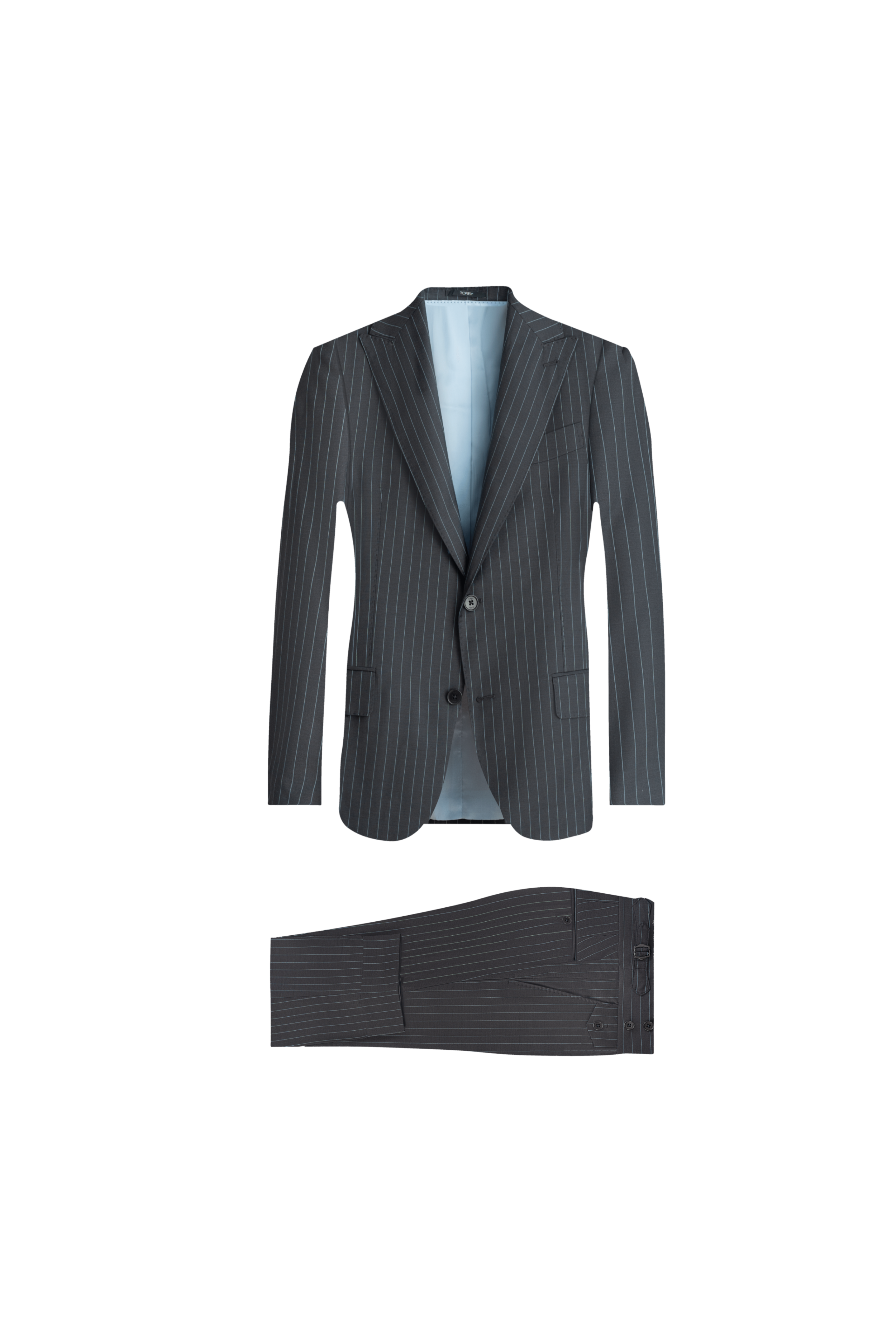 Black Striped Wool Suit