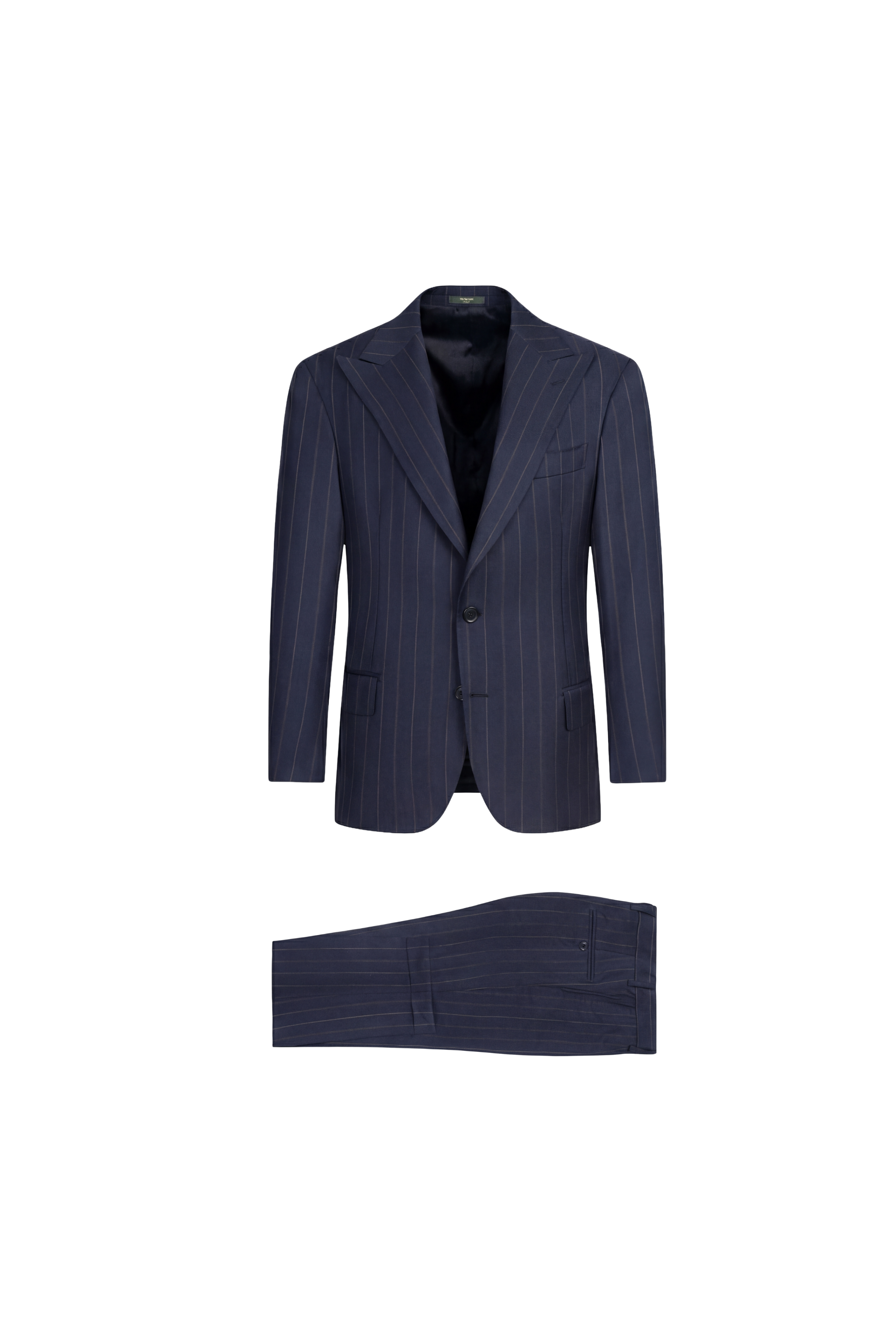 Navy Blue Striped Wool Suit