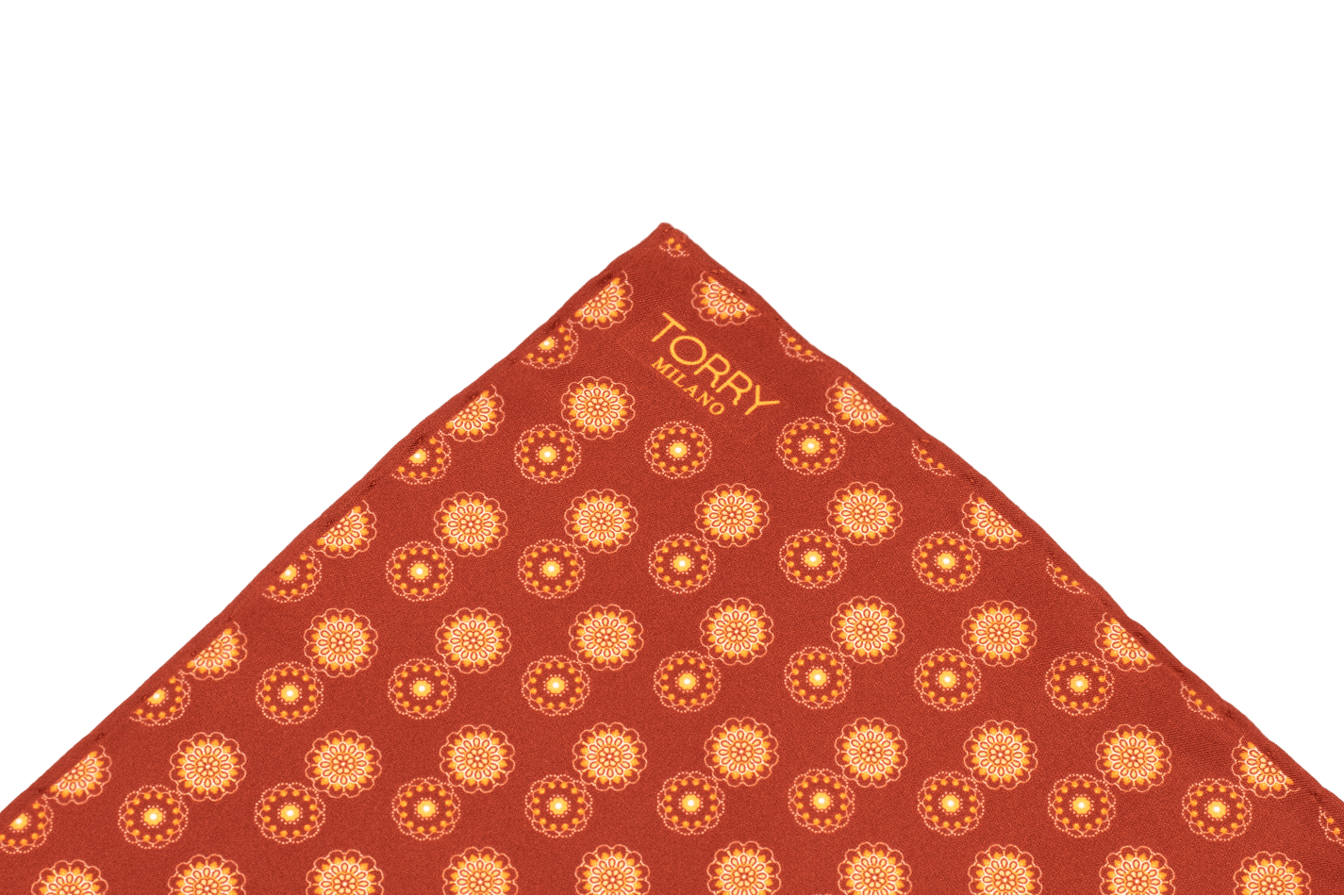 Batistă de buzunar cu model din mătase portocalie