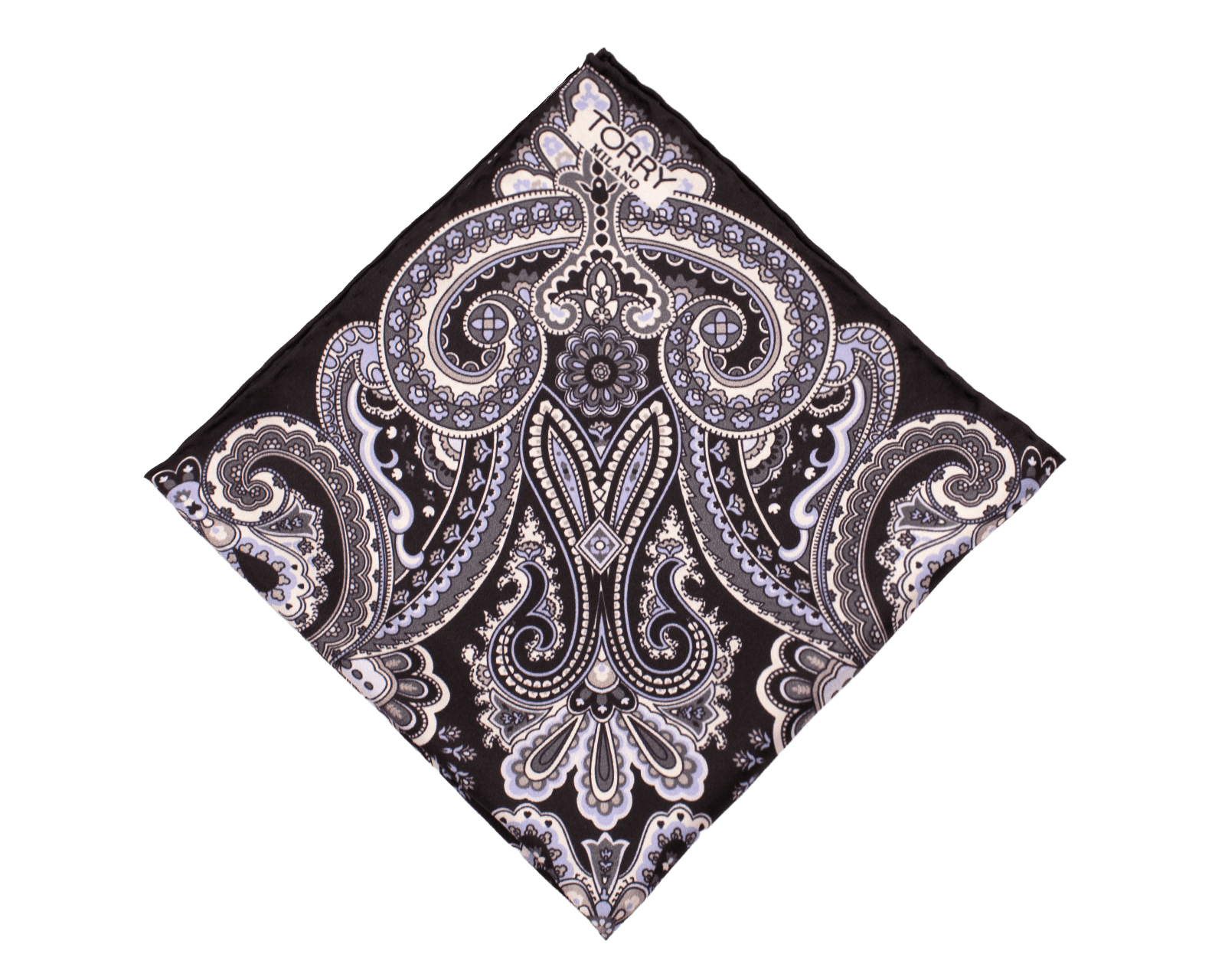 Pochette in Seta con Motivo Paisley