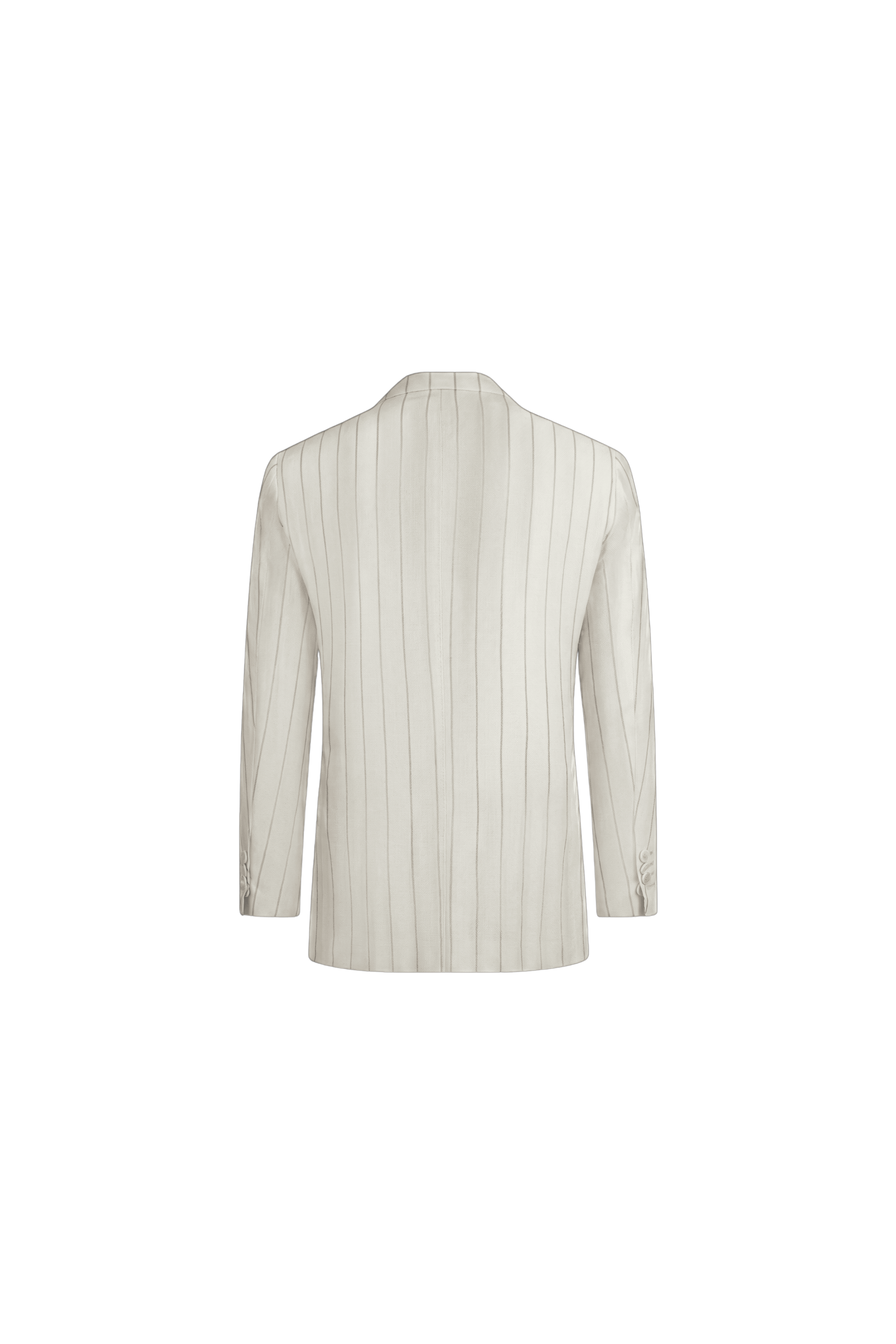 White Premium Striped Wool Suit
