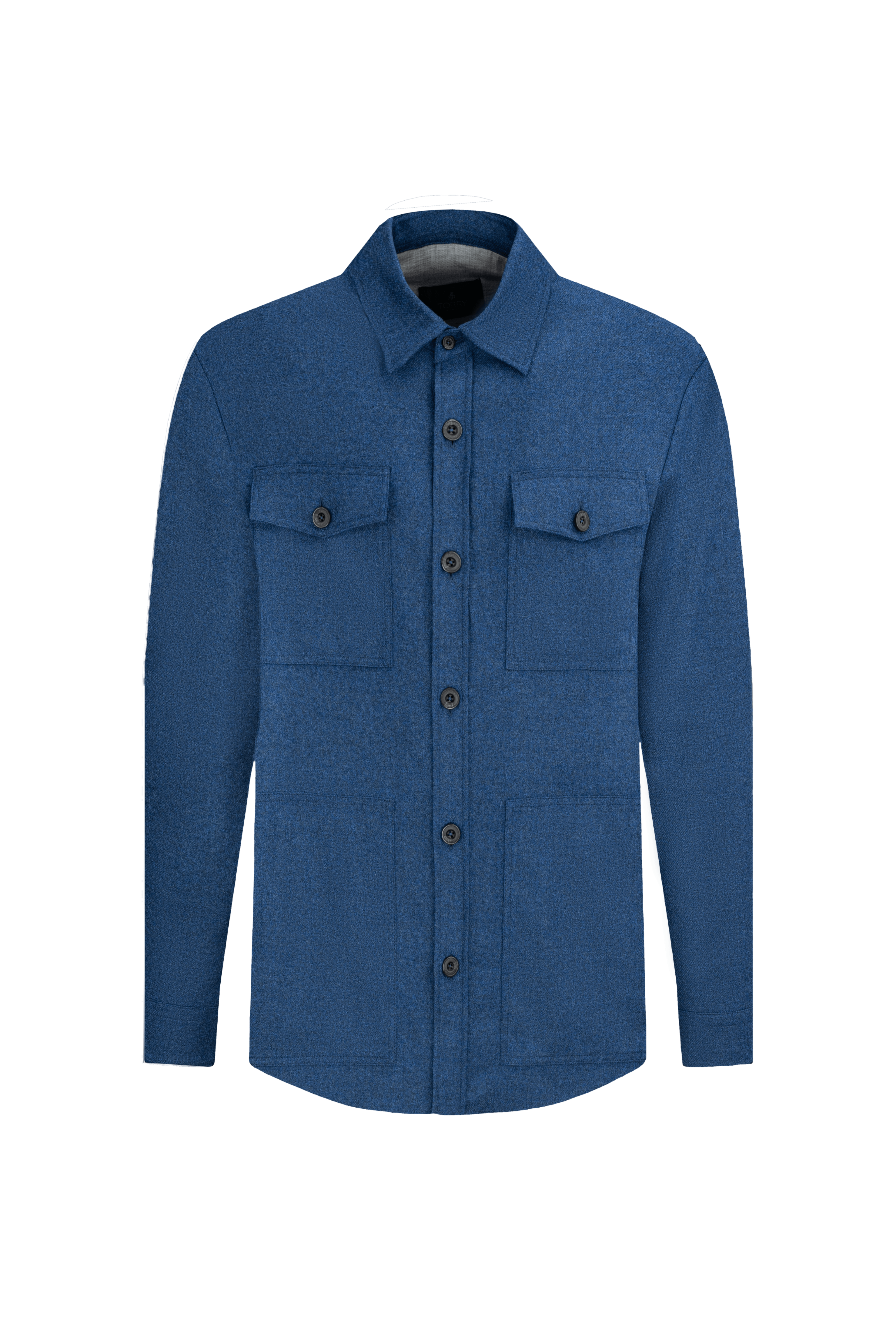 Blue Wool & Cashmere Overshirt