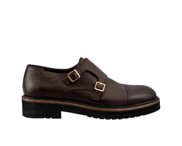 Brown Capriolo Double Monk Shoes