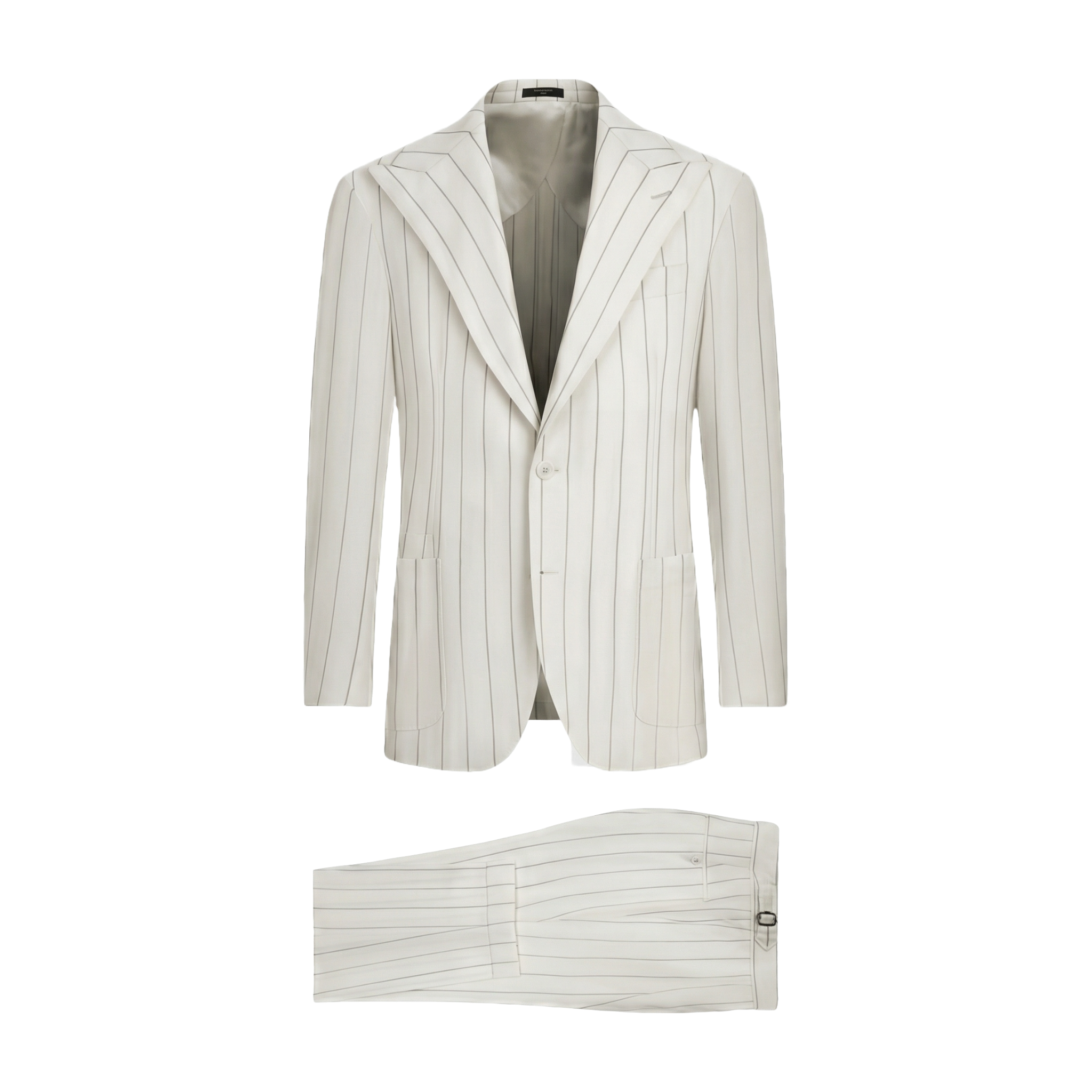 White Striped Premium Wool Suit