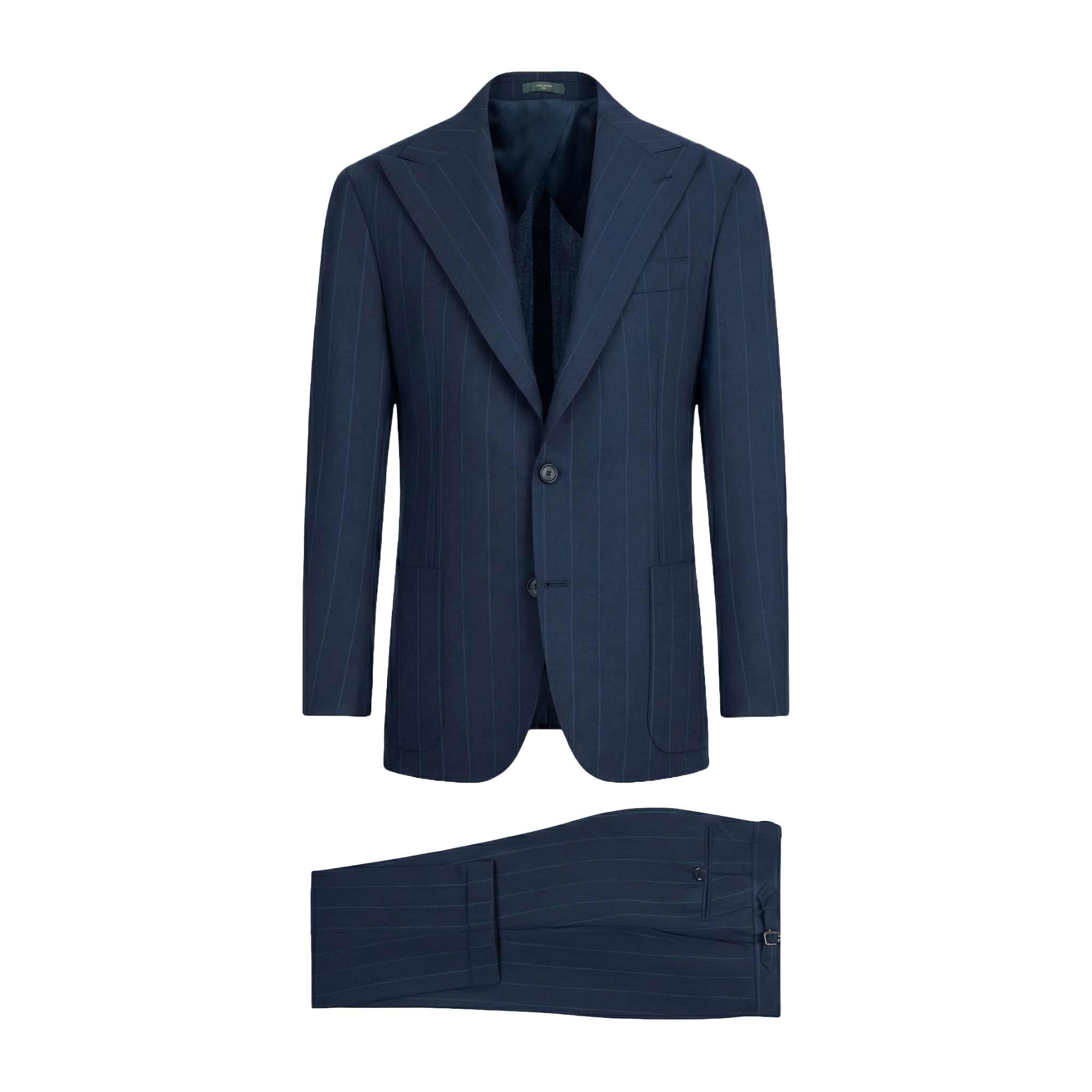 Navy Blue Premium Striped Wool Suit