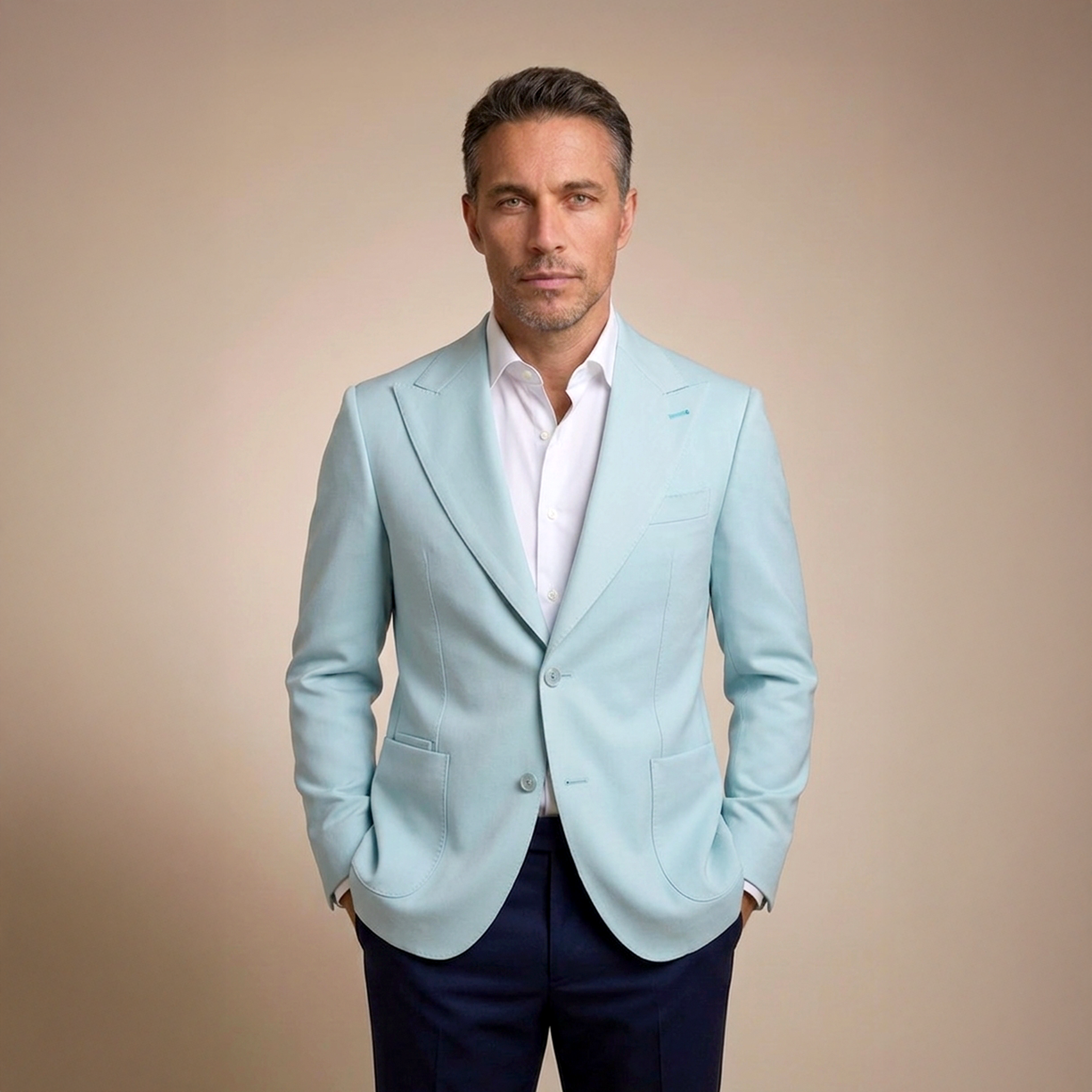 Aqua Wool Blazer
